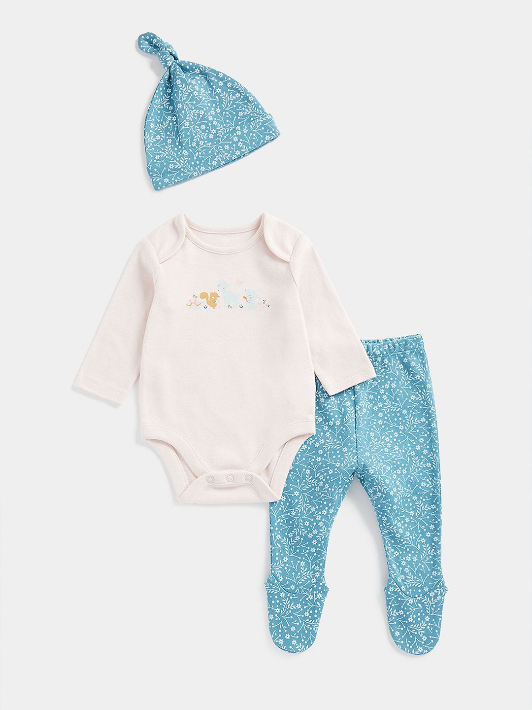 mothercare Girls Printed Pure Cotton Leotard With Trousers & Cap-picture-16