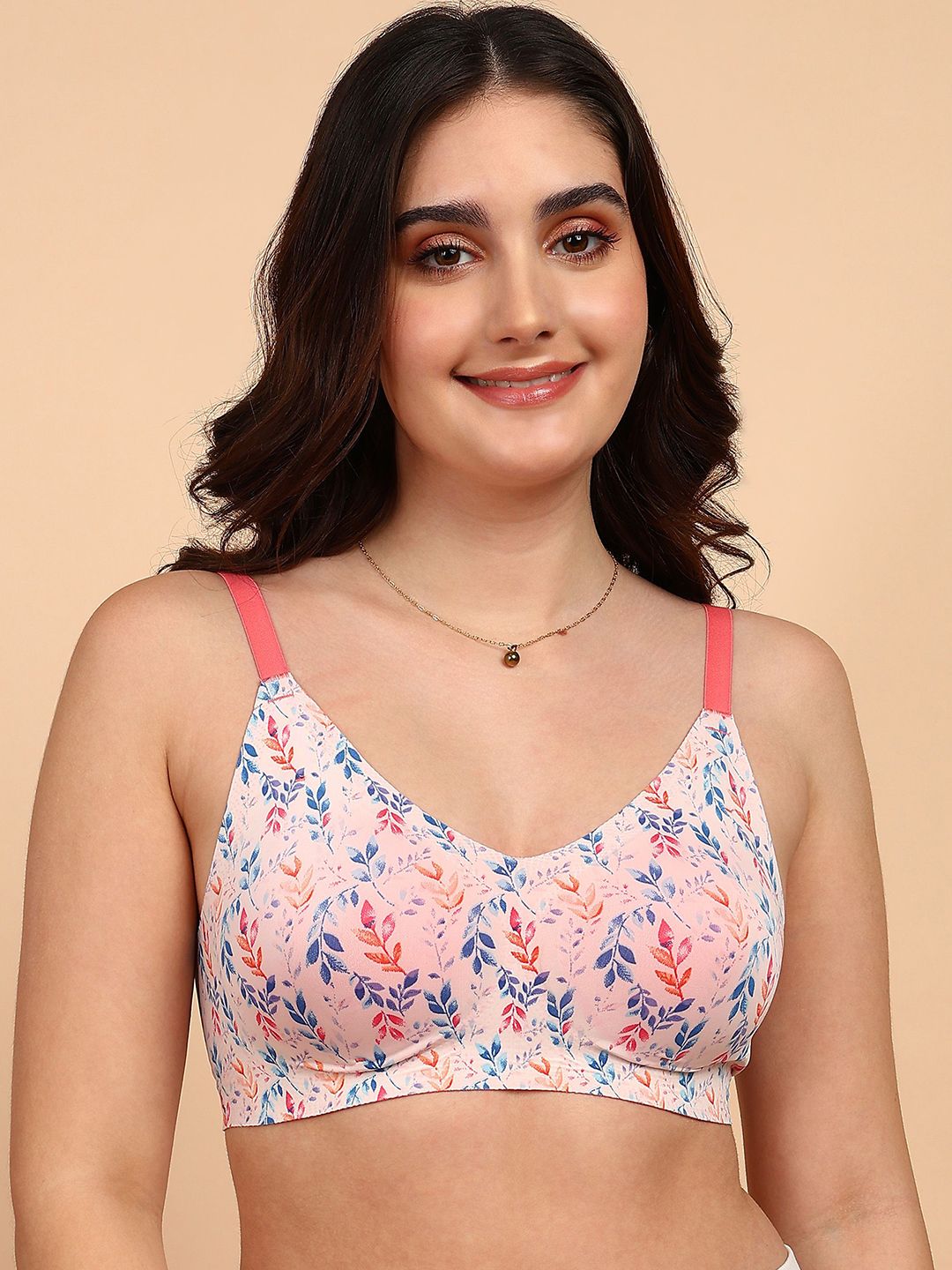 Dressberry Lightly Padded Cotton Seamless Printed Bra