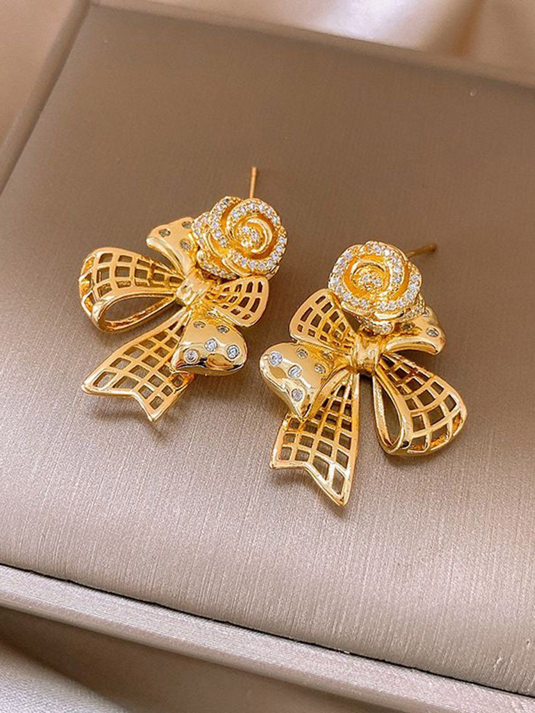 Just Lil Things Stone Studded Contemporary Studs Earrings-picture-24