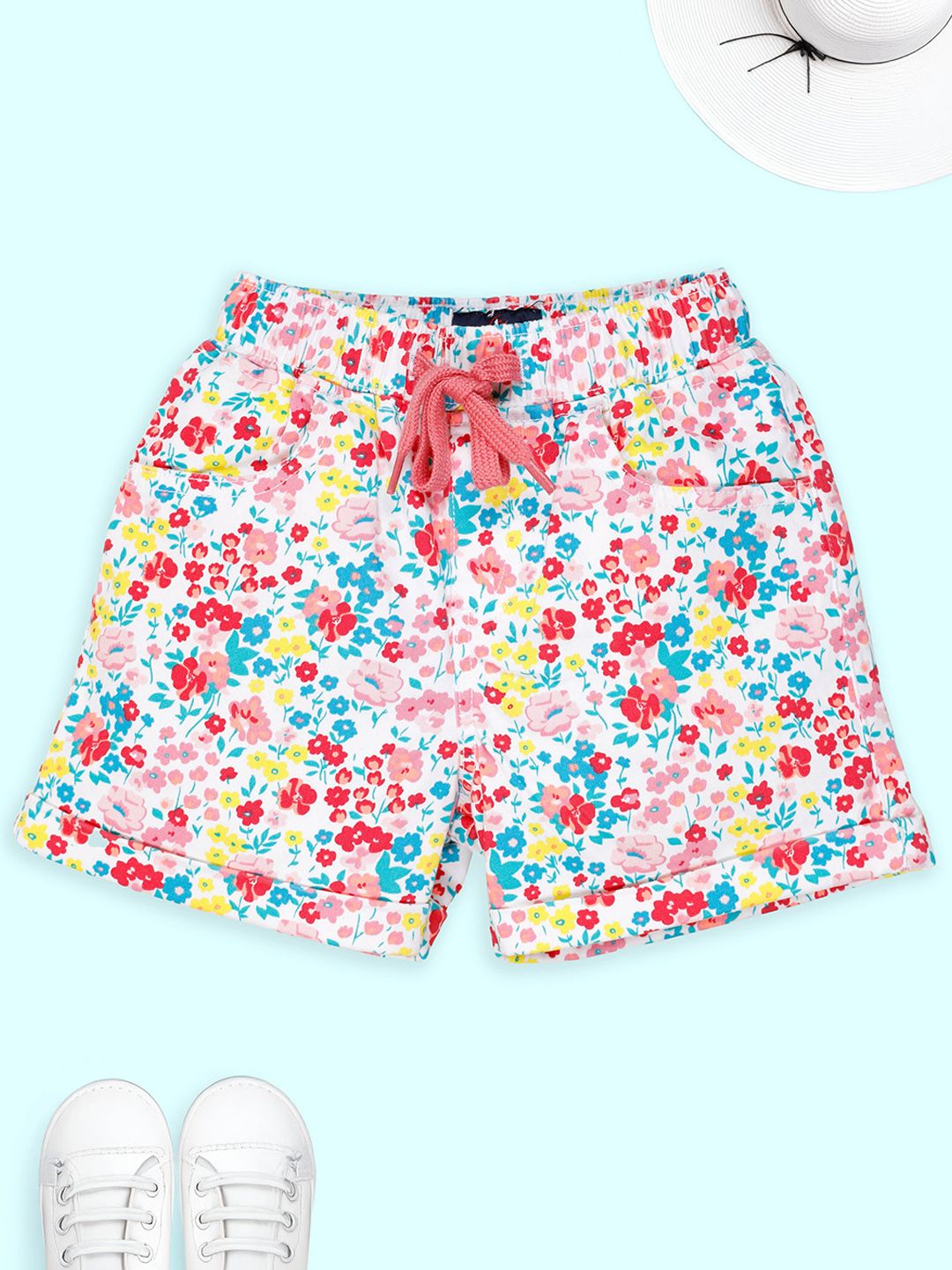 KiddoPanti Girls Floral Printed Hot Pants Shorts-image-38