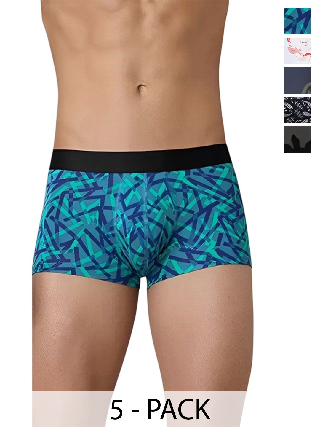 BIG KRAZI Men Pack Of 5 Printed Short Trunks CK5-S-Multi-picture-24