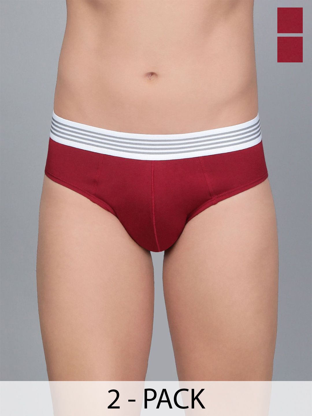 Mast & Harbour Men Pack of 2 Ultra-Soft & Breathable Basic Briefs MnH_001_BRF_MRN/GW/_2PC-picture-31