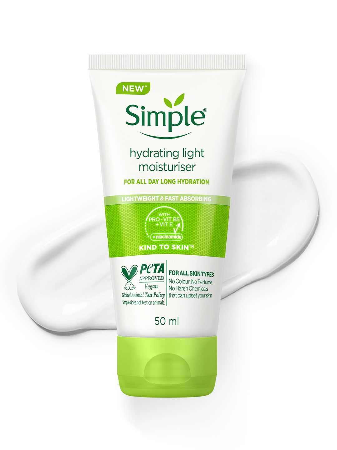 Simple Hydrating Light Moisturiser with Pro-Vitamin B5 & E for 12Hr Hydration - 50 ml-image-24