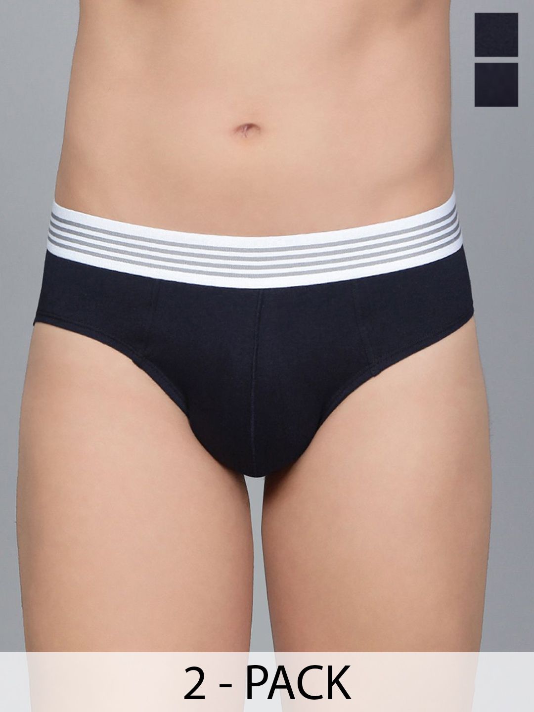 Mast & Harbour Men Pack Of 2 Ultra-Soft & Breathable Basic Briefs -MnH_001_BRF_NVY/GW/_2PC-picture-23