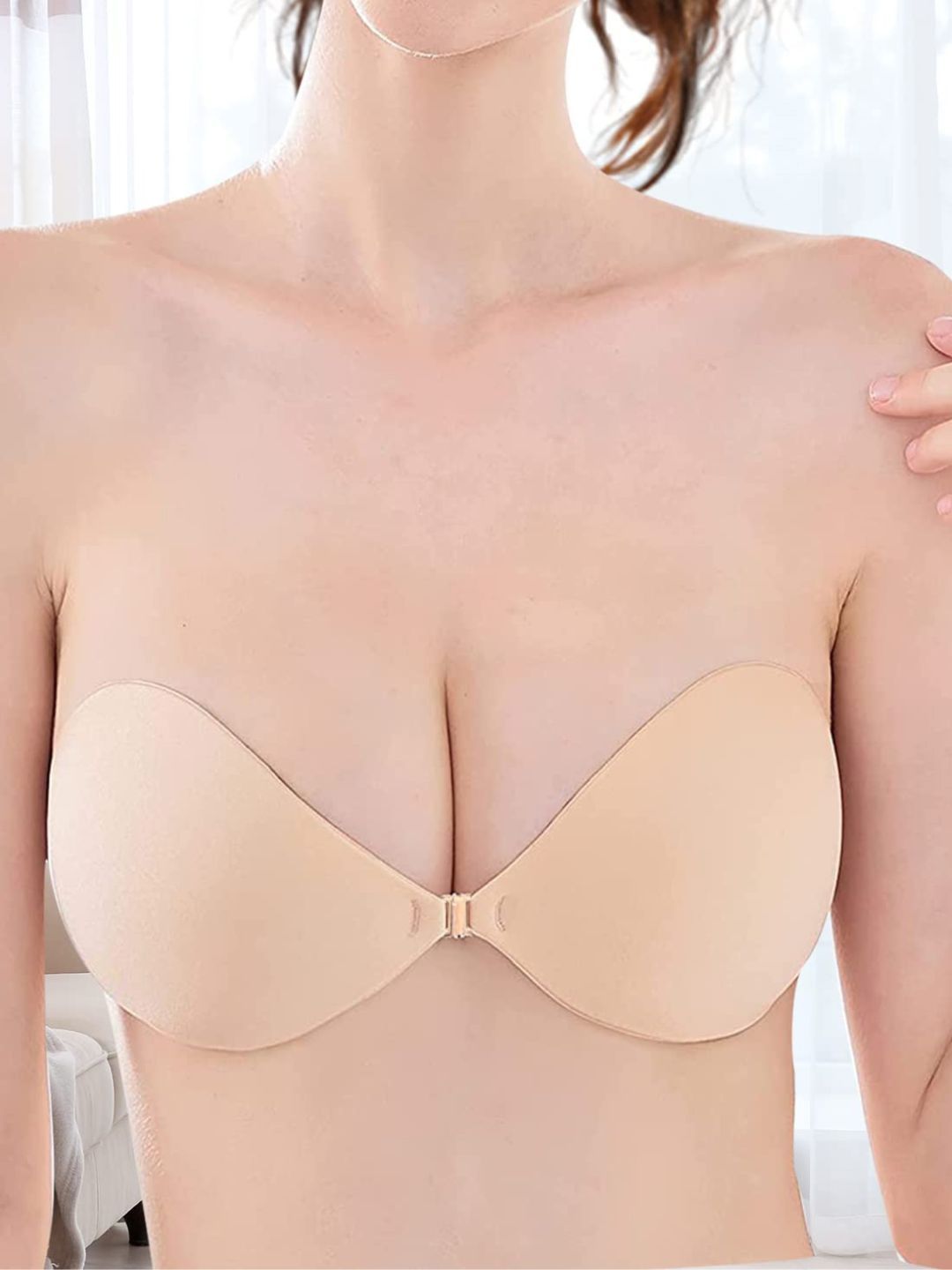 CareDone Sticky Adhesive Silicone Invisible Push Up Backless Strapless Bra