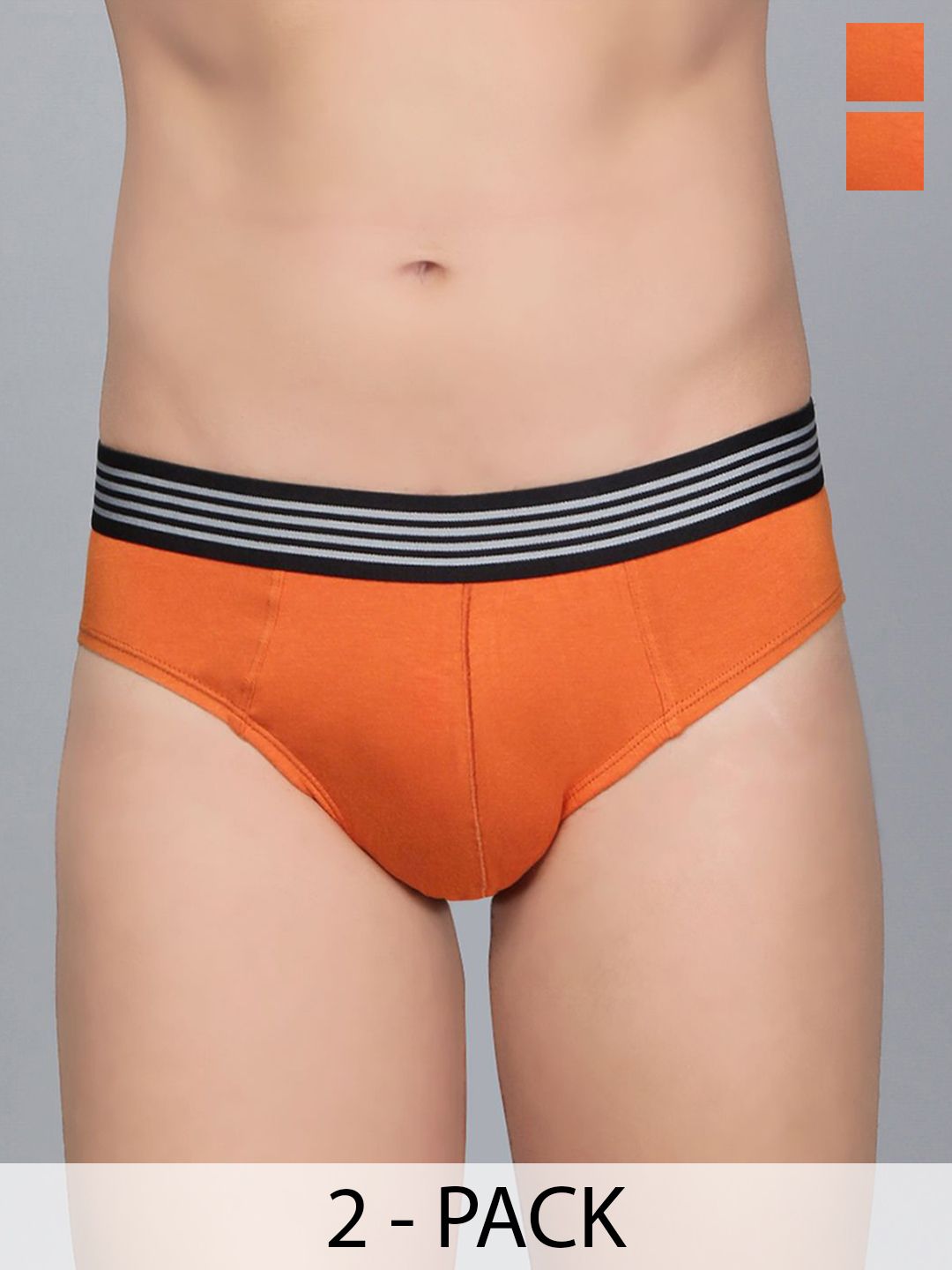 Mast & Harbour Men Pack of 2 Ultra-Soft & Breathable Basic -BriefMnH_001_BRF_OR/GB/_2PC-picture-20