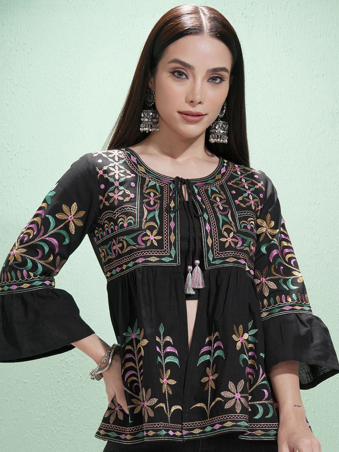 Vishudh Women Embroidered Ethnic Shrug-picture-15