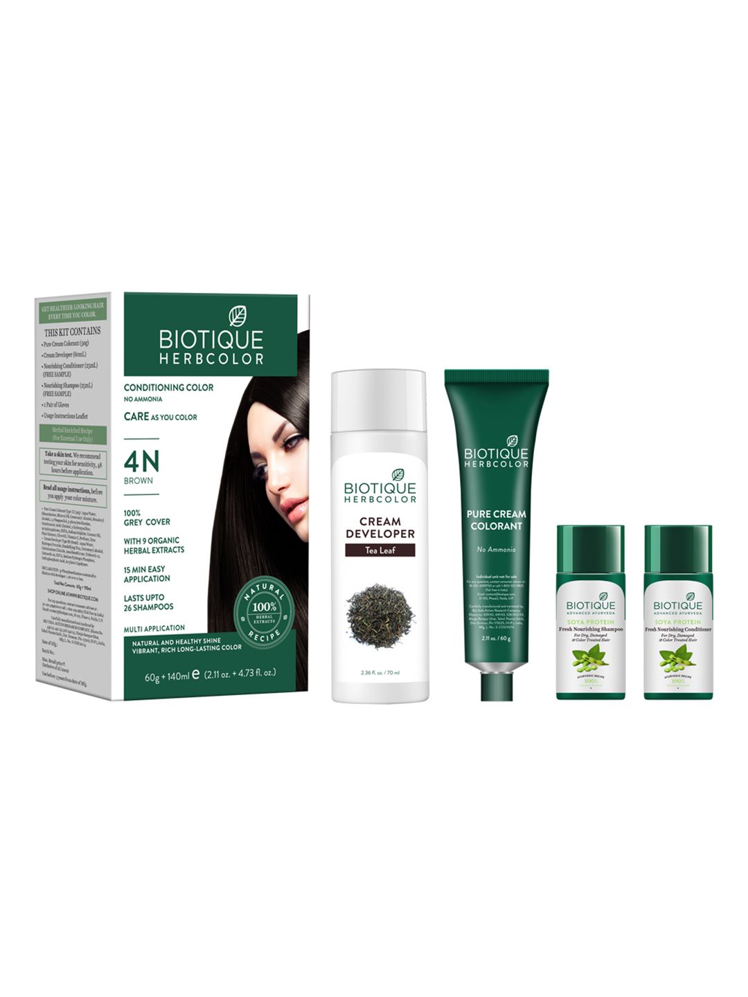 Biotique Herbcolor Hair Colour with Nourishing Conditioner & Shampoo - Brown 4N-picture-47