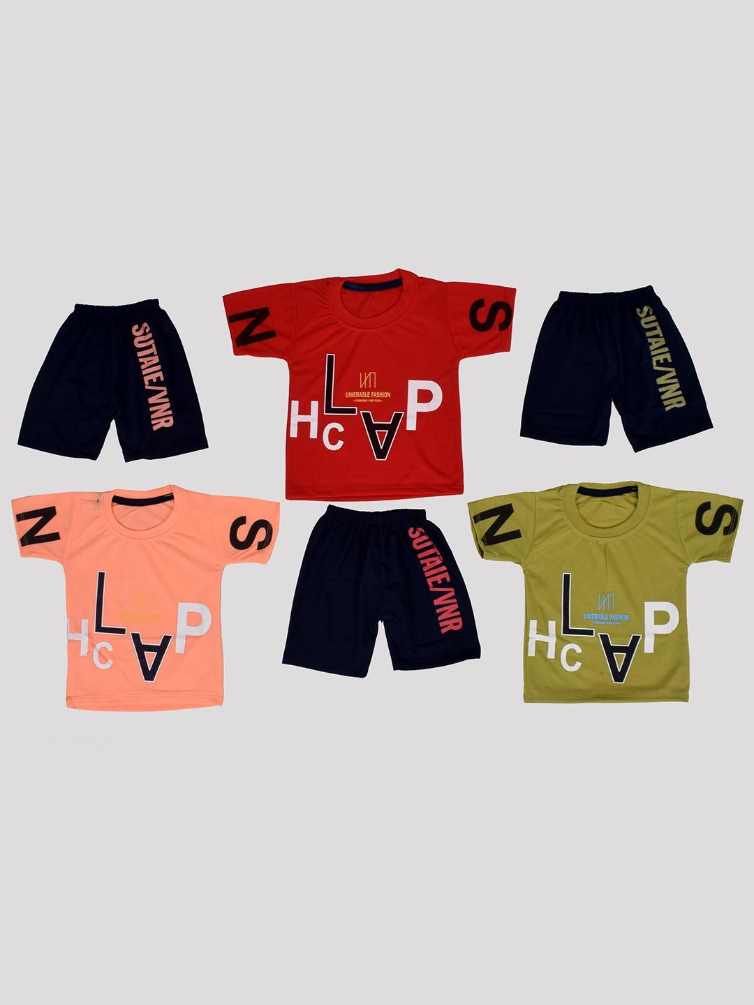 BAESD Kids Pack Of 3 Printed Short Sleeves Pure Cotton T-shirt With Shorts-picture-27