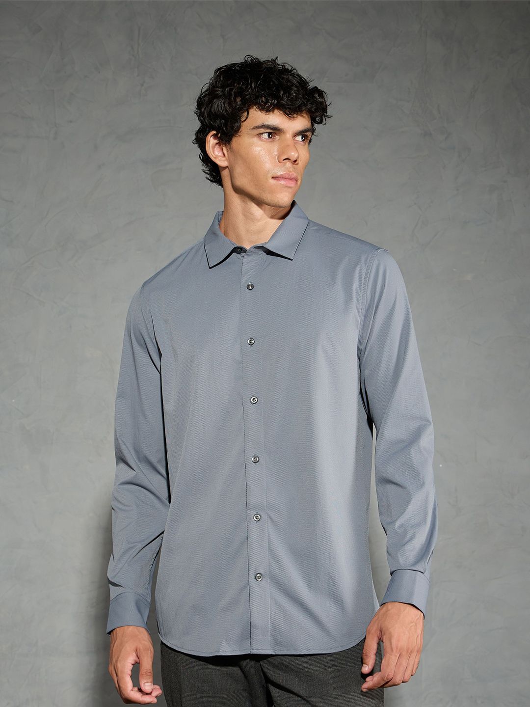 Technosport Men Solid Slim Fit Spread Collar Casual Shirt with Ts Lytra-picture-20