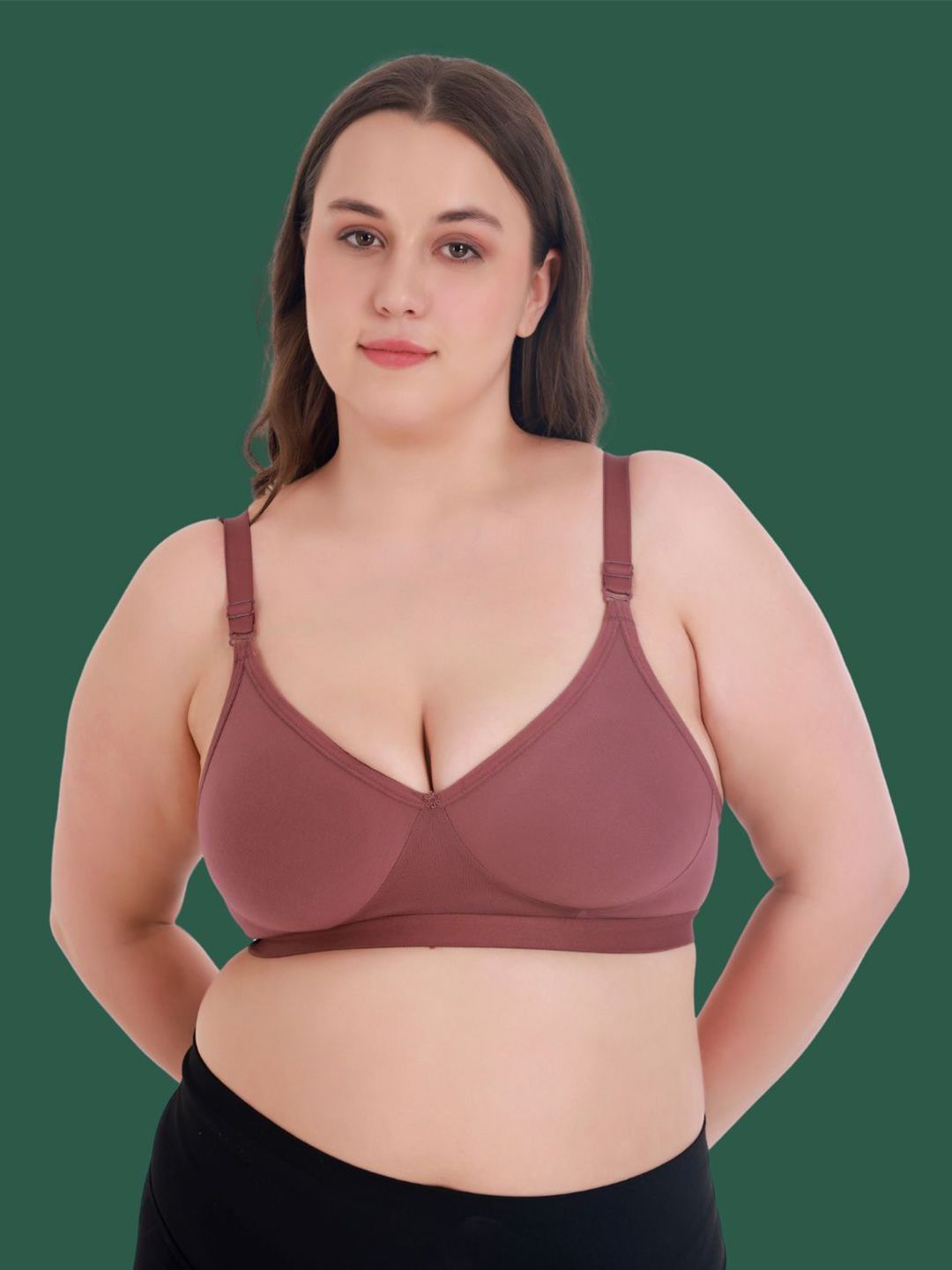 Aimly Women Plus Size Full Coverage Non Padded Seamless T-Shirt Bra