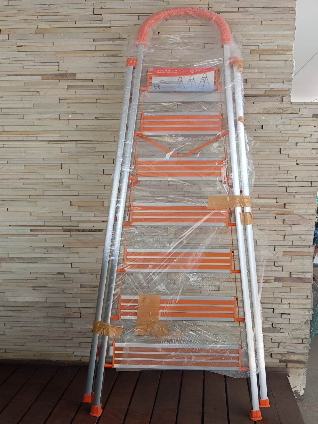 Vakkal Home Orange-Colored Rust Resistant Anti Skid Foldable Step Ladder