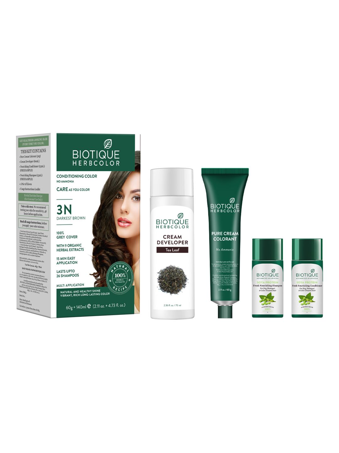 Biotique Herbcolor Hair Colour with Nourishing Conditioner & Shampoo- Dark Brown 3N-picture-17