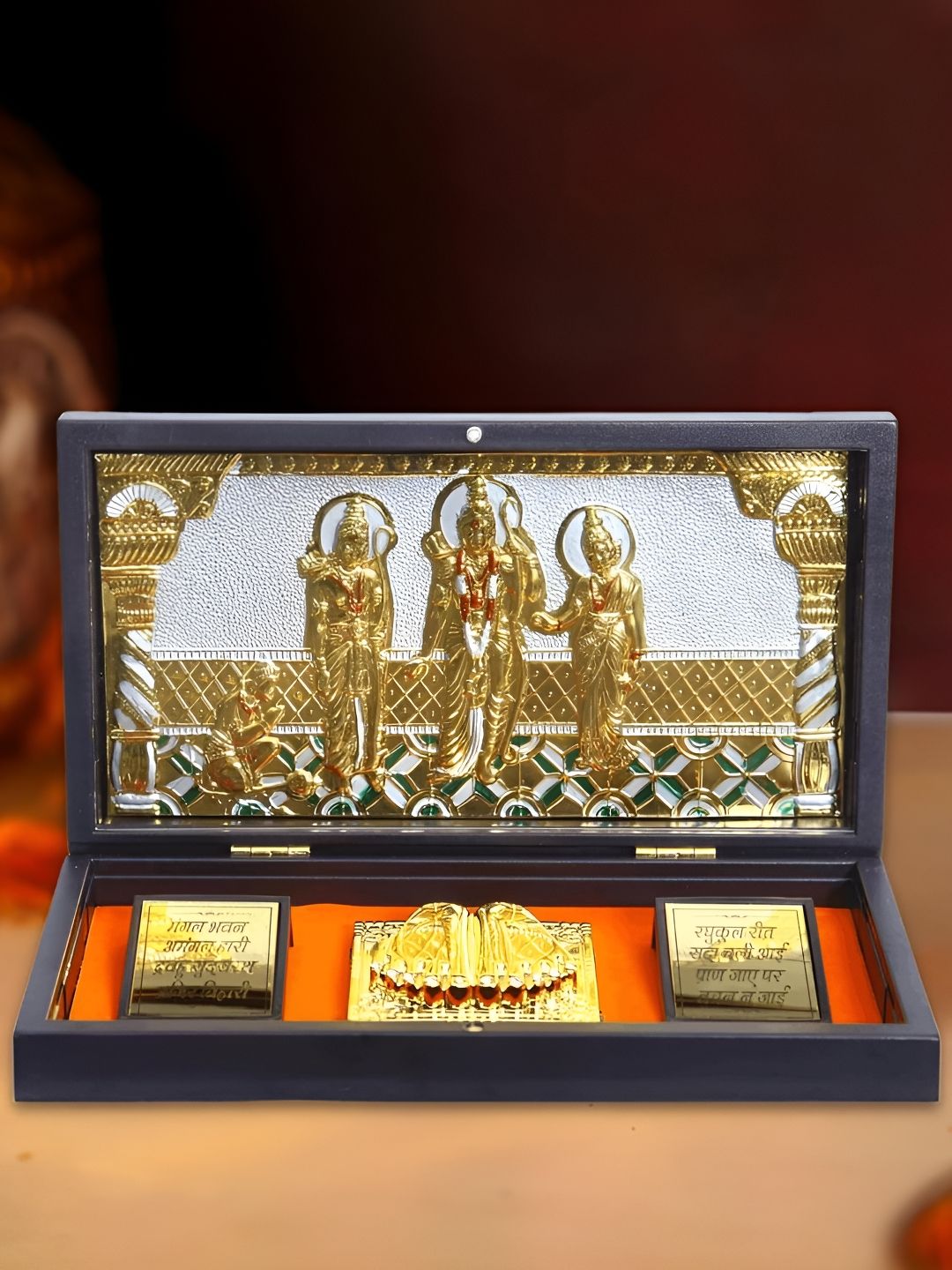 HOUSE OF WEMY Brown & White Ram Darbar Religious Foot Prints Pocket Temple-picture-30