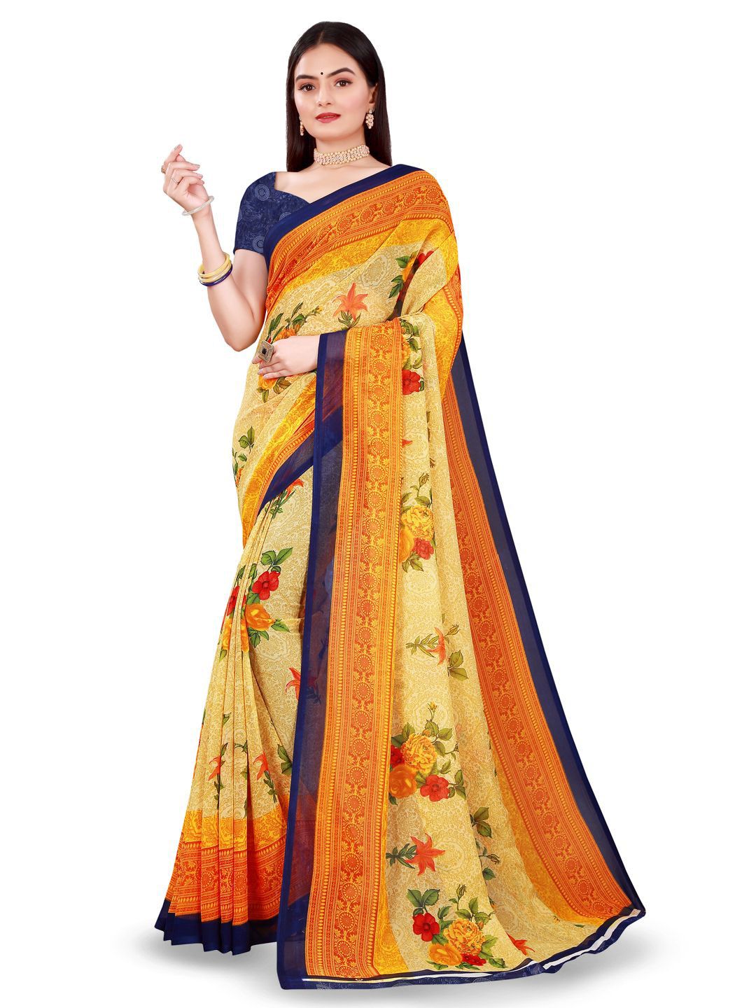 Moda Rapido Women Solid Pure Georgette Saree-picture-24
