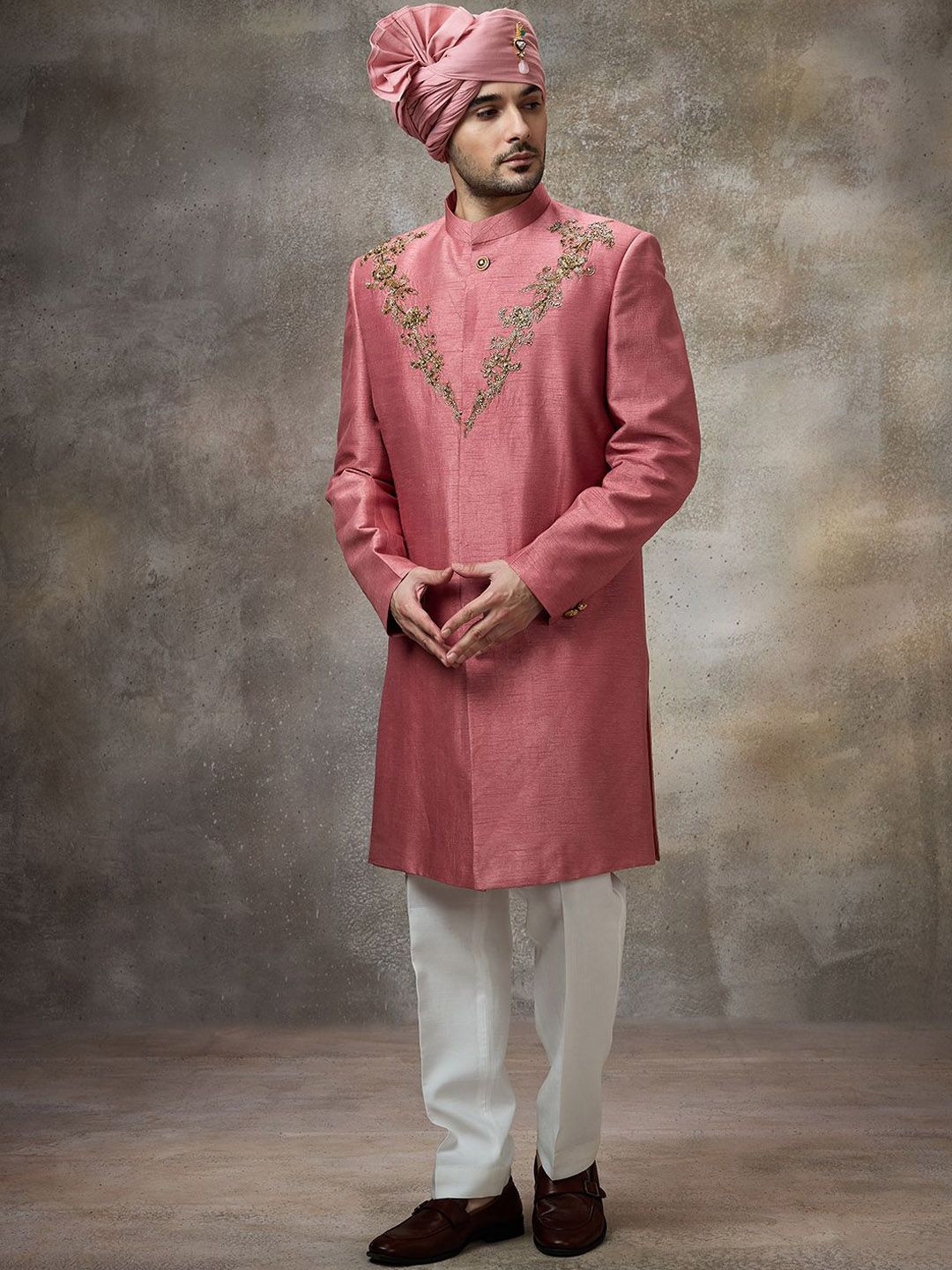 Rivaar By Rocky Star Embroidered Sherwani Set-picture-38