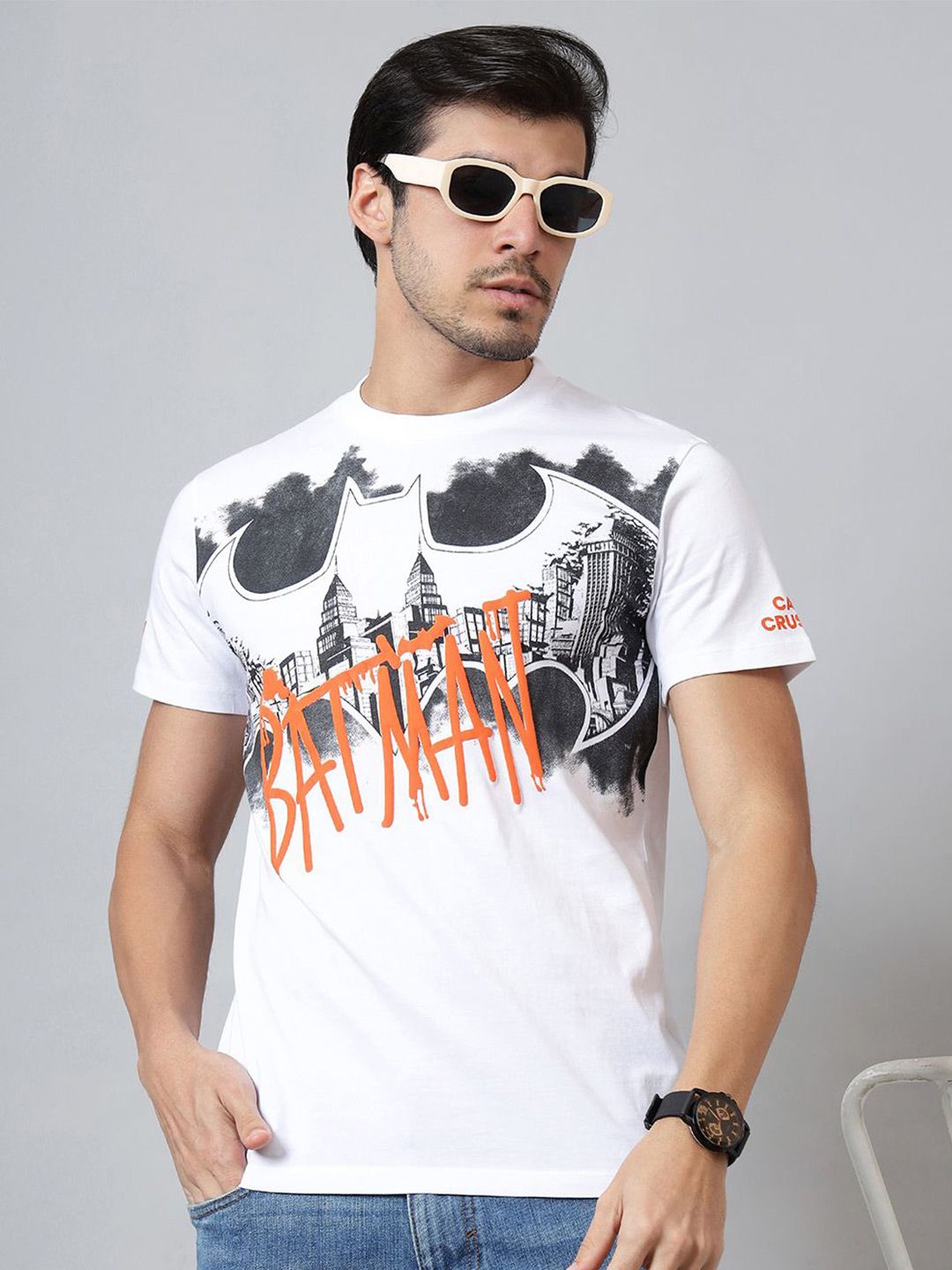 Free Authority Men Batman Graphic Printed Round Neck Cotton T-shirt-picture-40