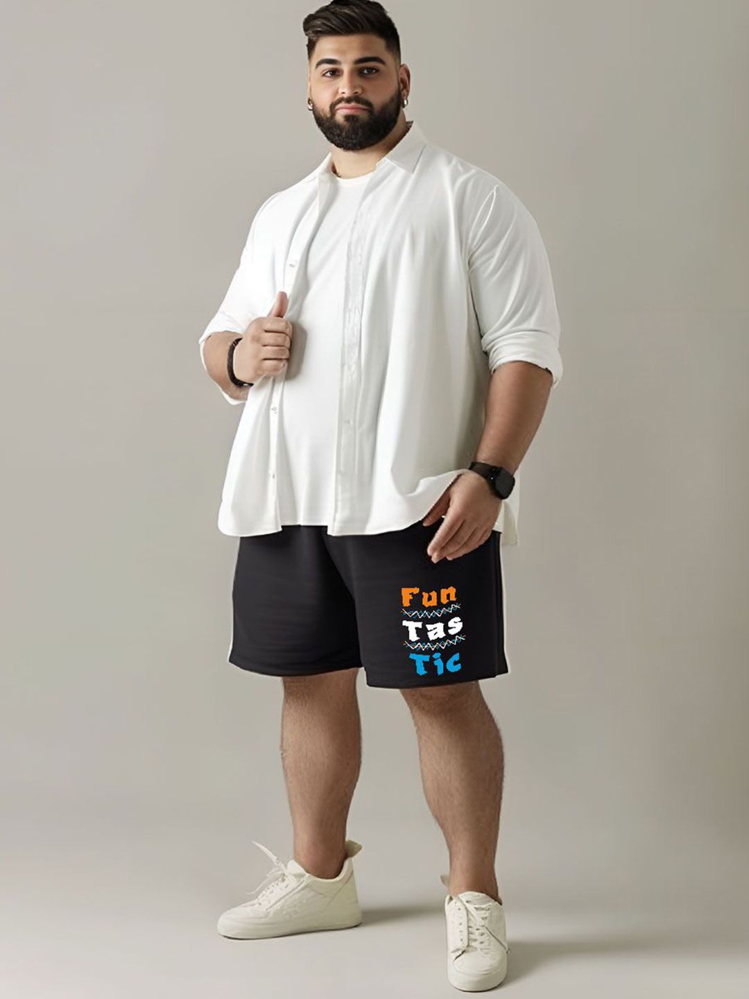 Toodle Plus Men Plus Size Cotton Shorts-picture-19