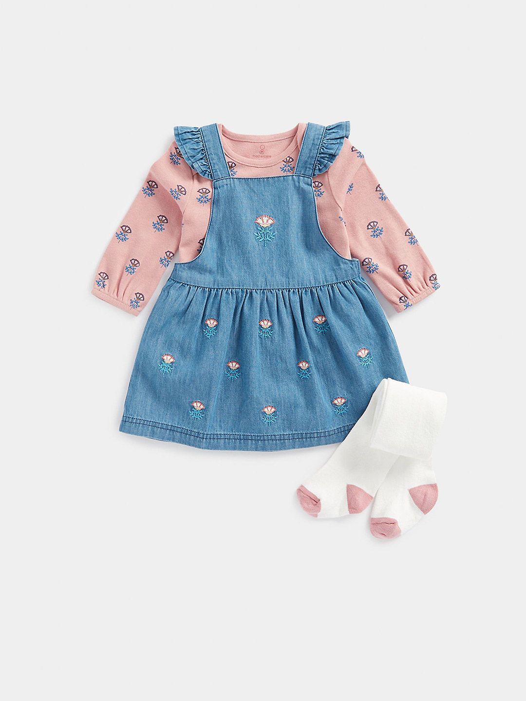 mothercare Infant Girls Printed Dungaree Set-picture-57