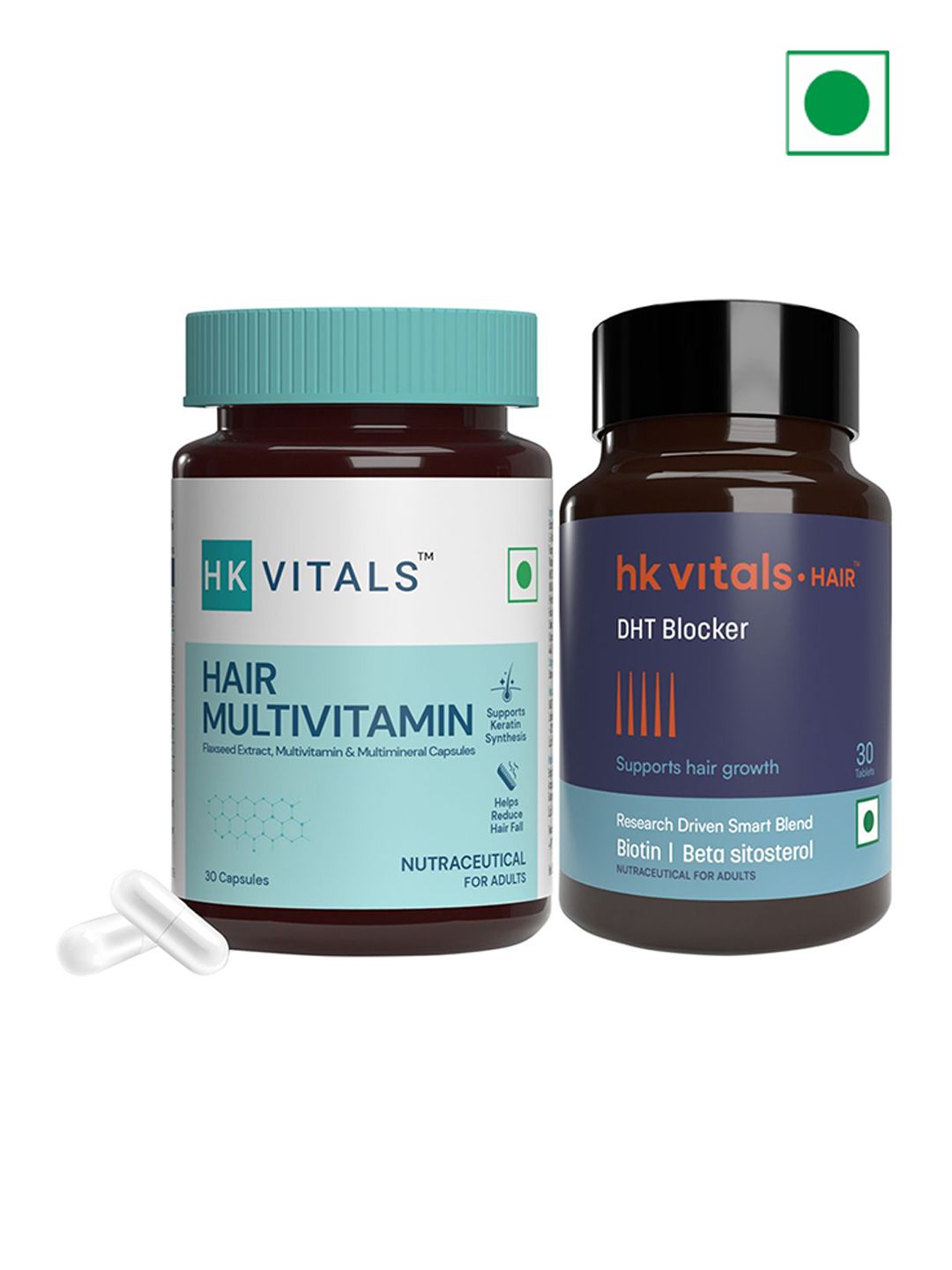 HK VITALS Set Of 2 Hair Multivitamin &DHT Blockers Multivitamin- 30 Tablets Each-picture-36