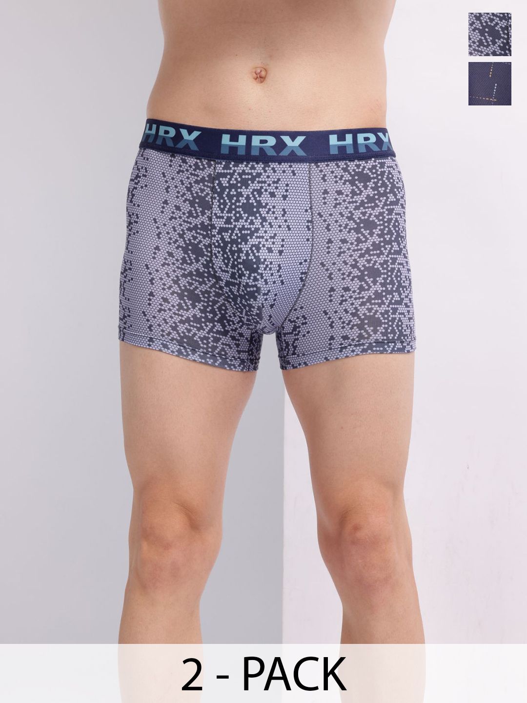 HRX by Hrithik Roshan Men Pack Of 2 Printed Breathability TrunksHTO-PV-Print-106-109-S-picture-43