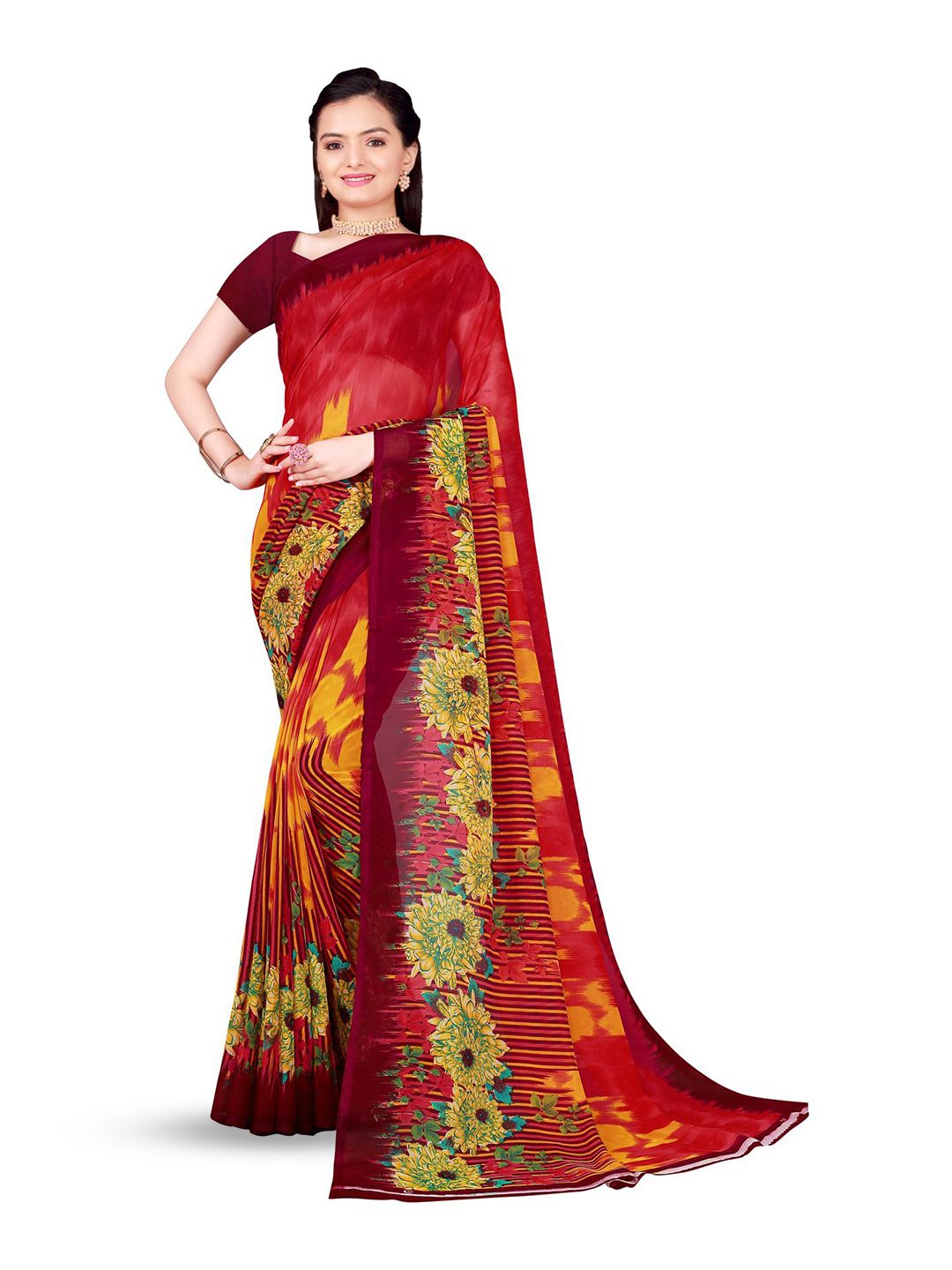 Moda Rapido Floral Printed Pure Georgette Saree-picture-35