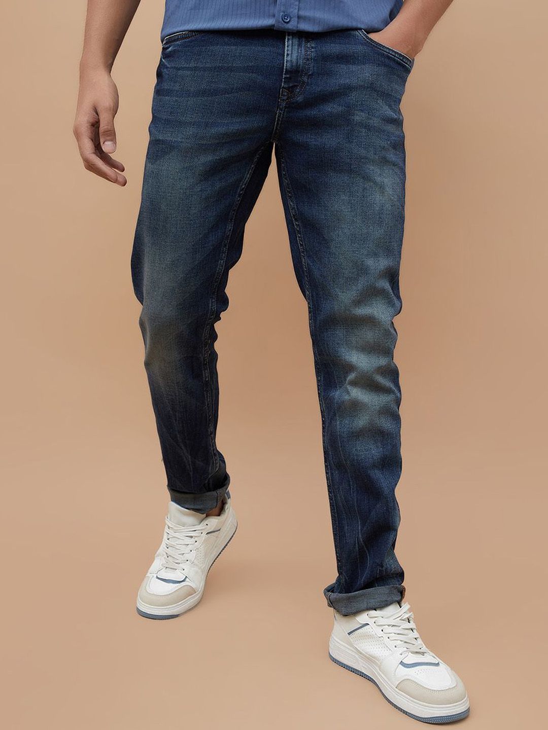 Forca Men Cotton Tapered Fit Mid-Rise Heavy Fade Jeans-picture-18