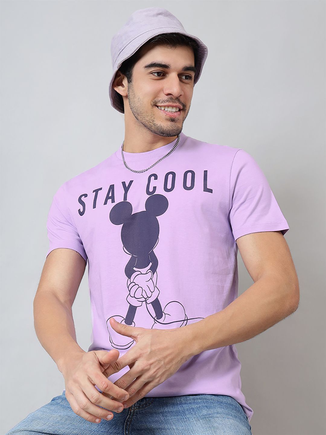 Free Authority Men Mickey Mouse Graphic Printed Round Neck Cotton T-shirt-picture-36