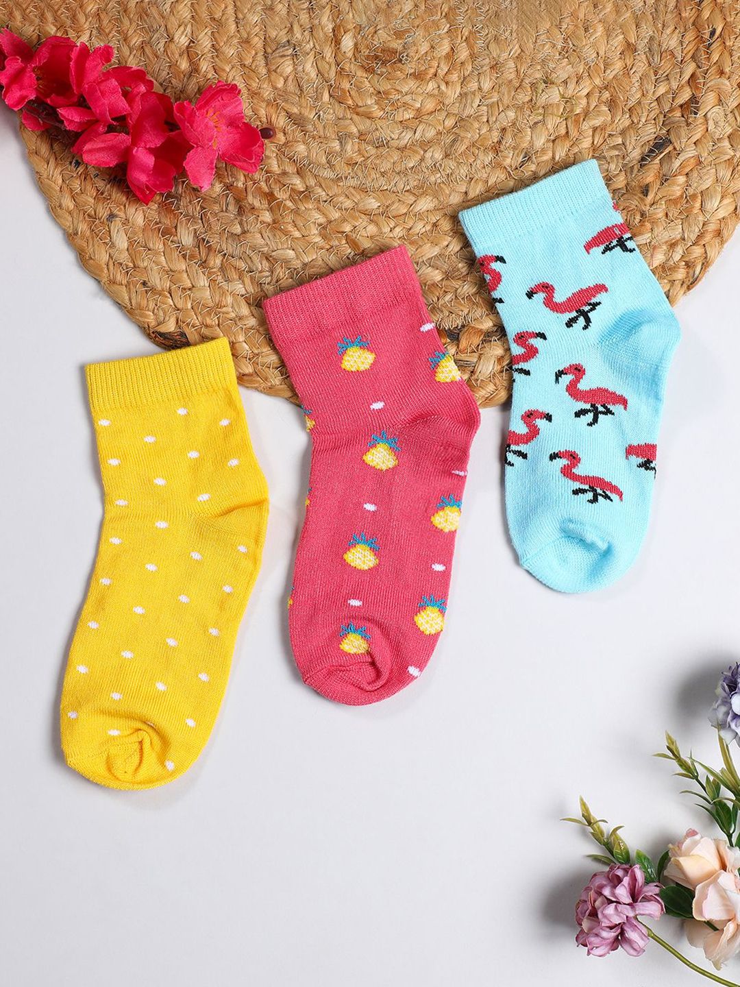 YK Boys Pack Of 3 Patterned Ankle-Length Socks-picture-19