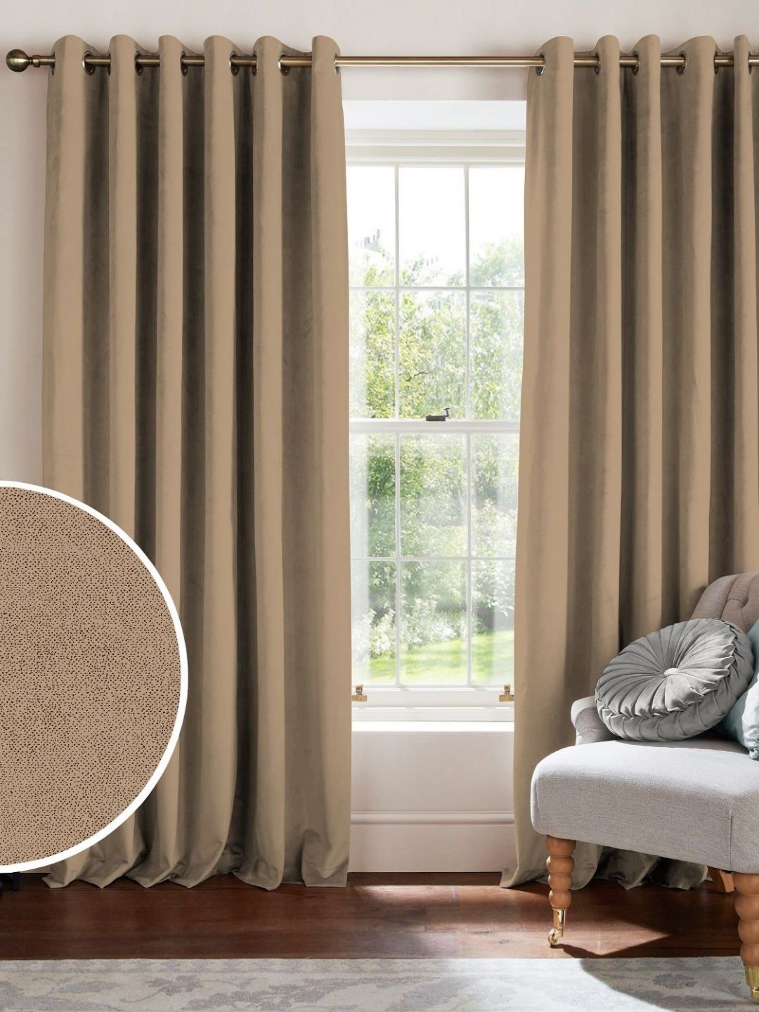 Myntra Elegant Homes Coffee Brown 2 Pieces Self Design Long Door Curtains (9 Feet)