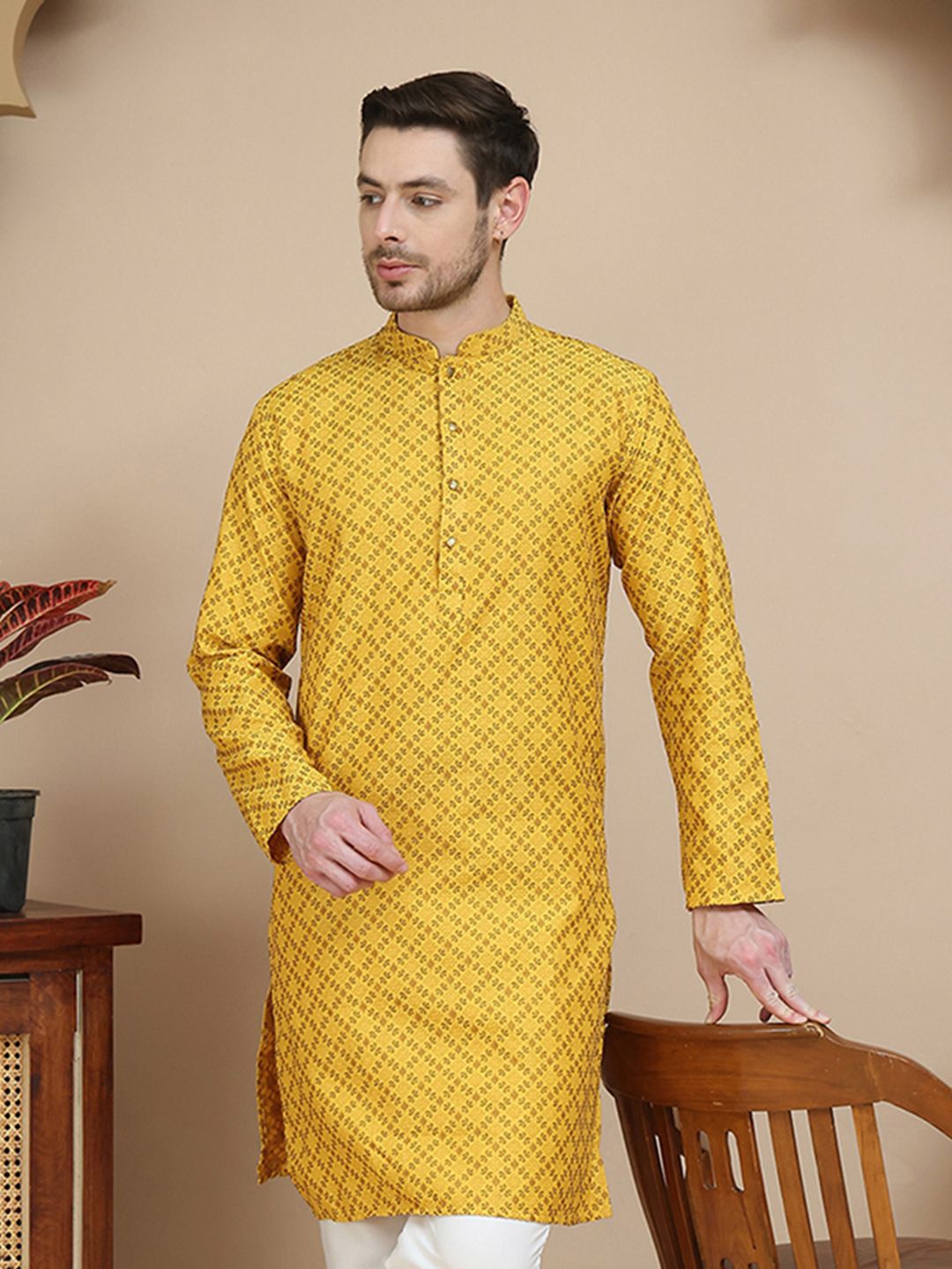 Jompers Men Jacquard Kurta-picture-10