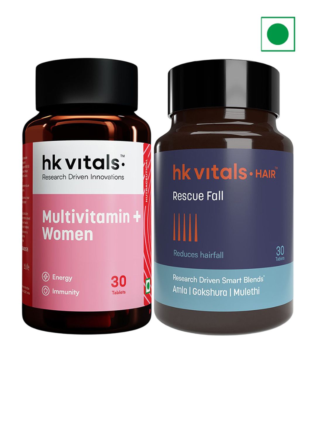 HK VITALS Set Of 2 Multivitamin Plus Women & Hair Rescue Fall- 30 Tablets Each-picture-24
