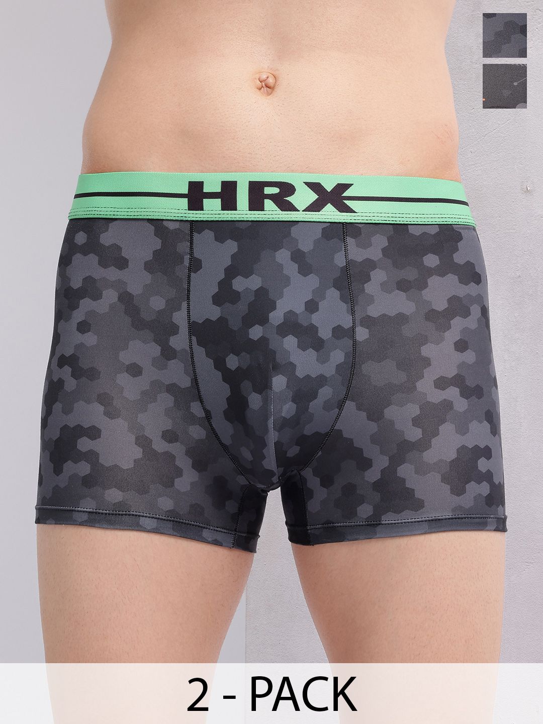 HRX by Hrithik Roshan Pack Of2 Printed Breathability Trunks HTO-PV-Print-107-111-S-picture-33
