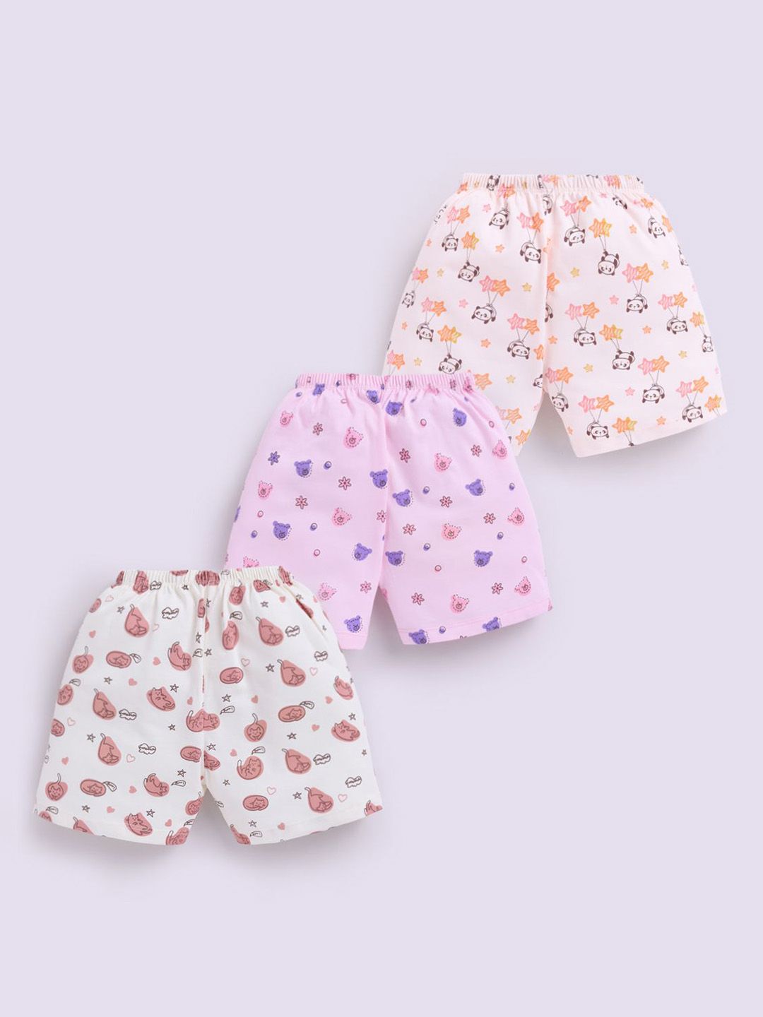 MooNKids Kids Pack Of 3 Printed Pure Cotton Boyshort Briefs MK_Brief_3 pnk beig pch-image-6