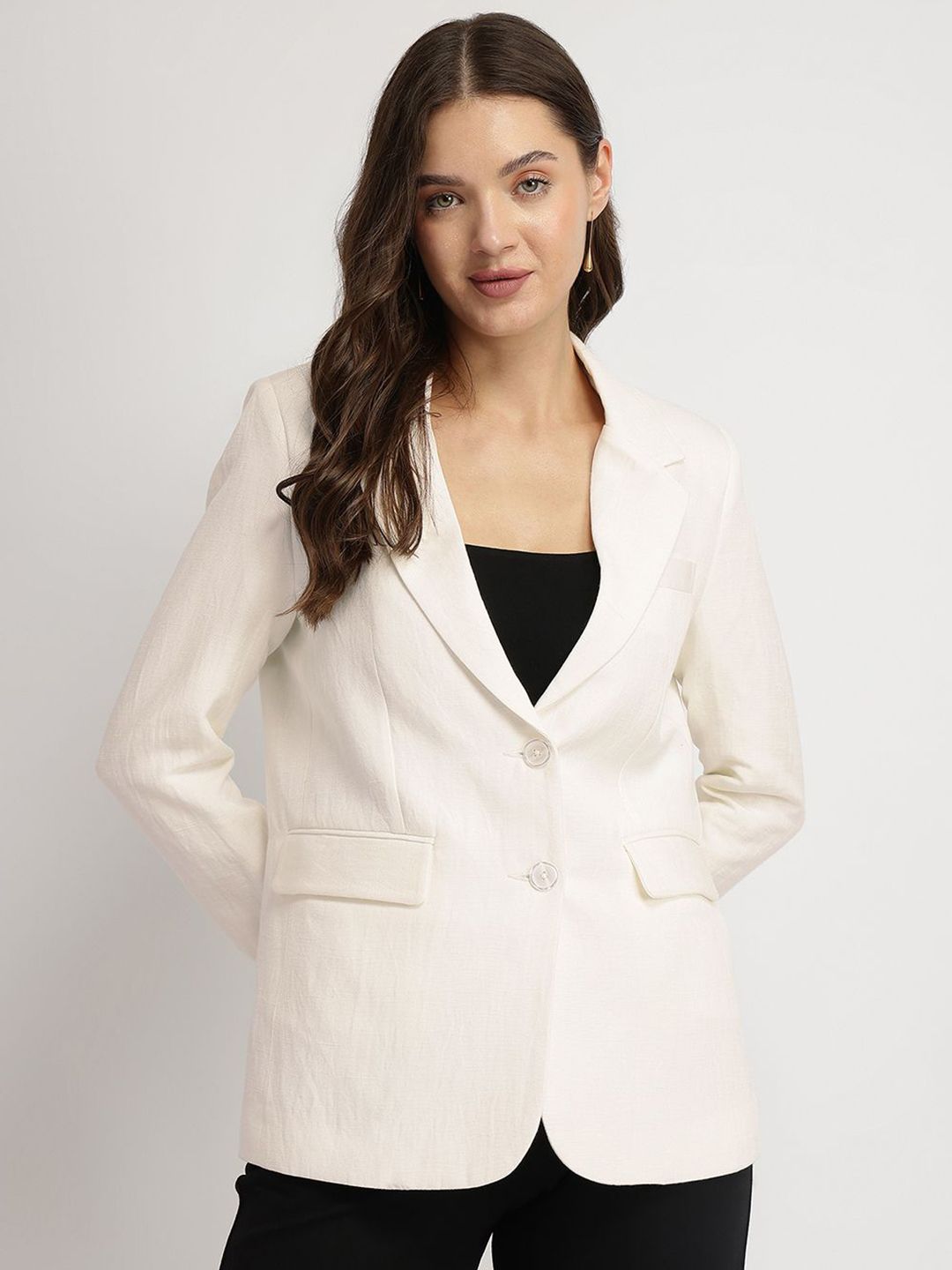 FableStreet Women Notched Lapel Collar Single-Breasted Formal Blazers-picture-32