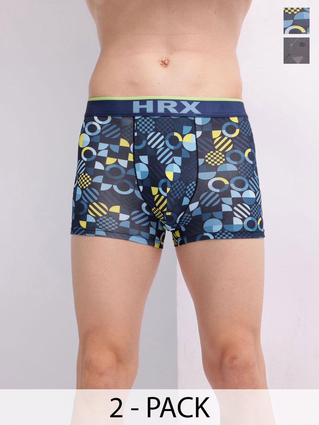 HRX by Hrithik Roshan Pack Of 2 Printed Antimicrobial Trunks-picture-45