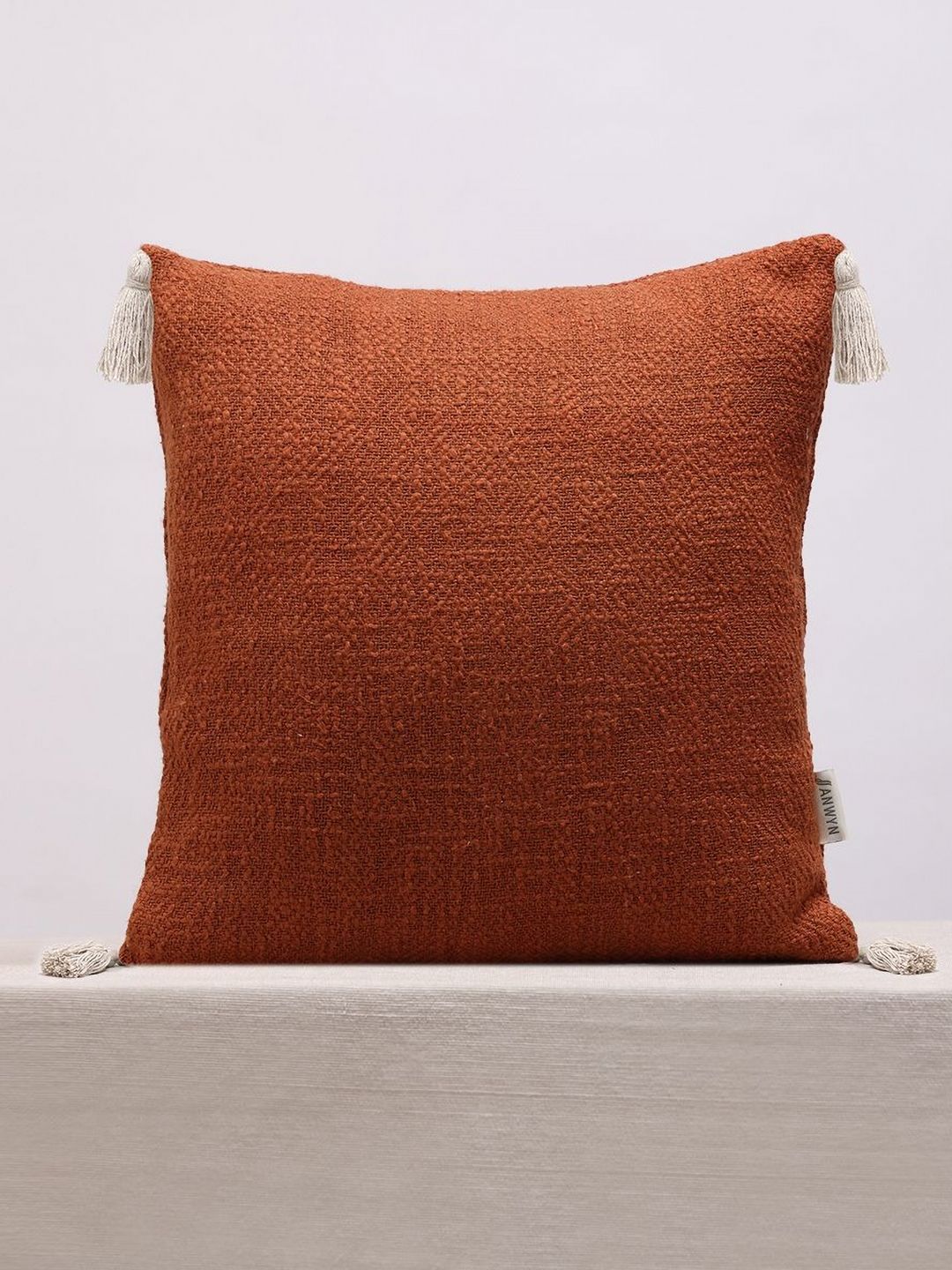 ANWYN Modern Indie Rust Textured Cotton Square Cushion Cover-image-40