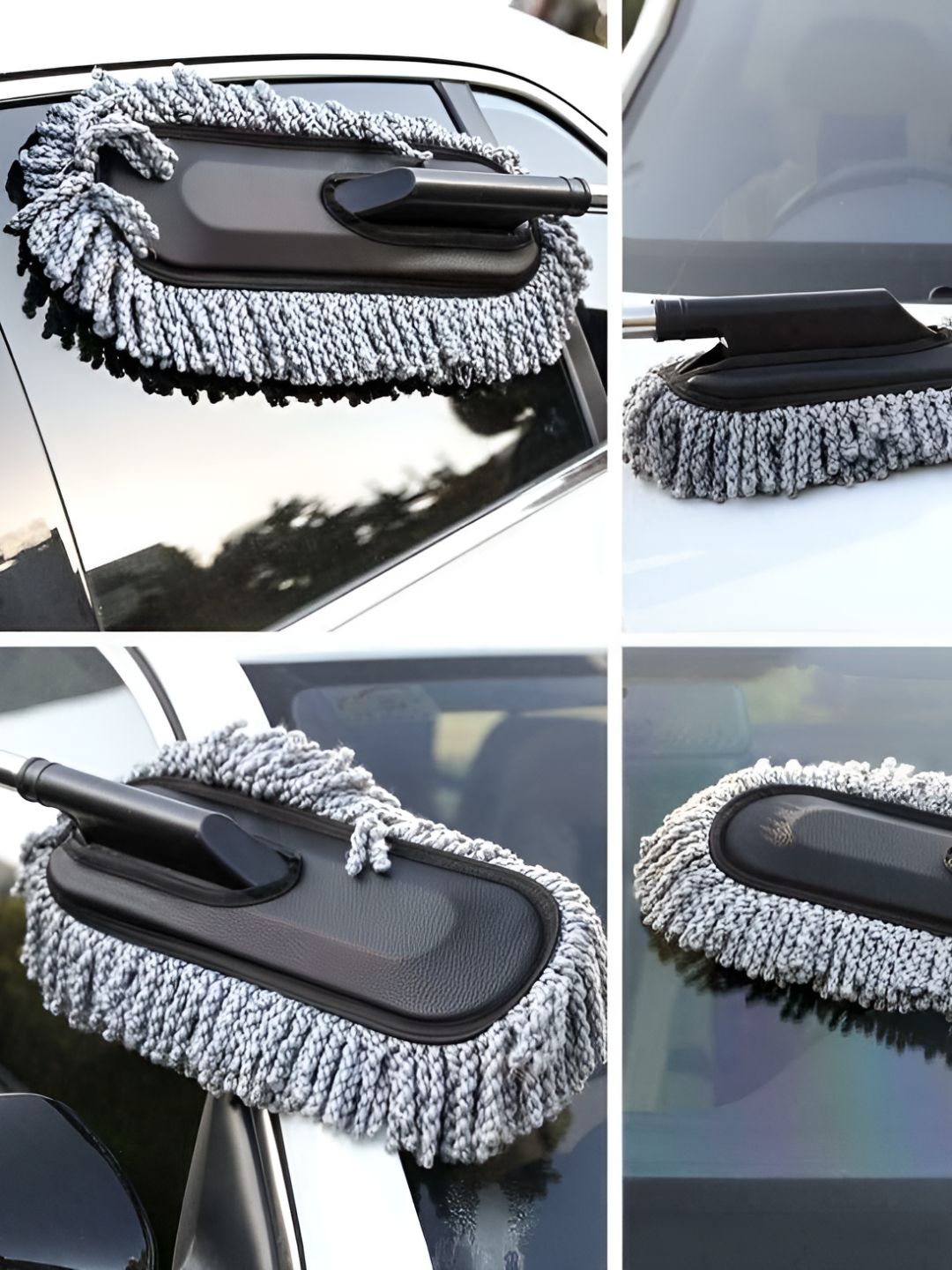 DeoDap Black Stainless Steel Extendable Microfiber Car Duster