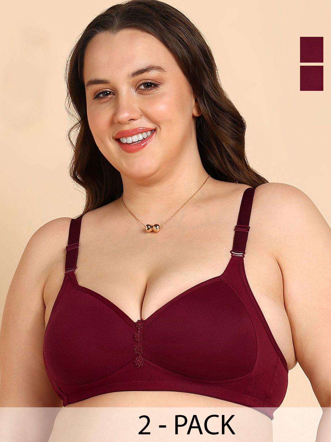 KOMLI Bra Pack of 2 Women Full Coverage Lightly PaddedMinimiser Bra-picture-16