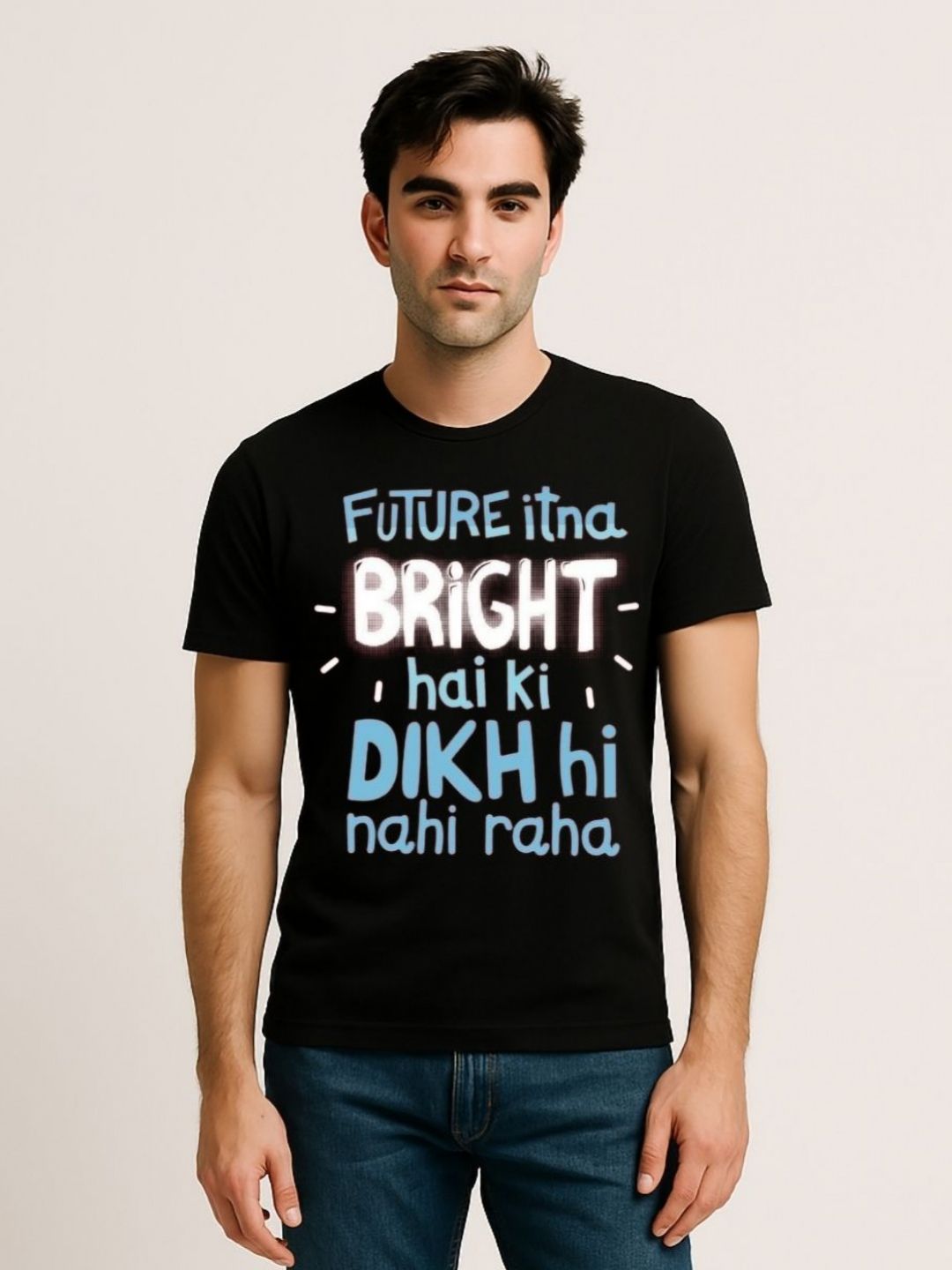 Be Crazy Men Typography Printed Round Neck Cotton T-shirt-picture-23