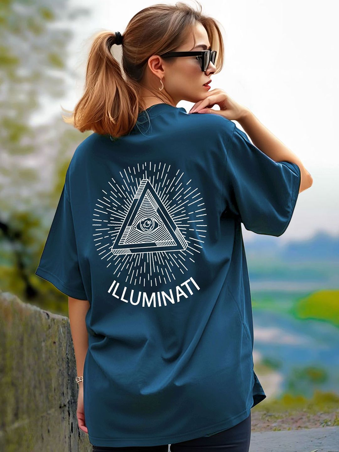 AUSK Women Graphic Printed Round Neck Cotton Oversized T-shirt-picture-14