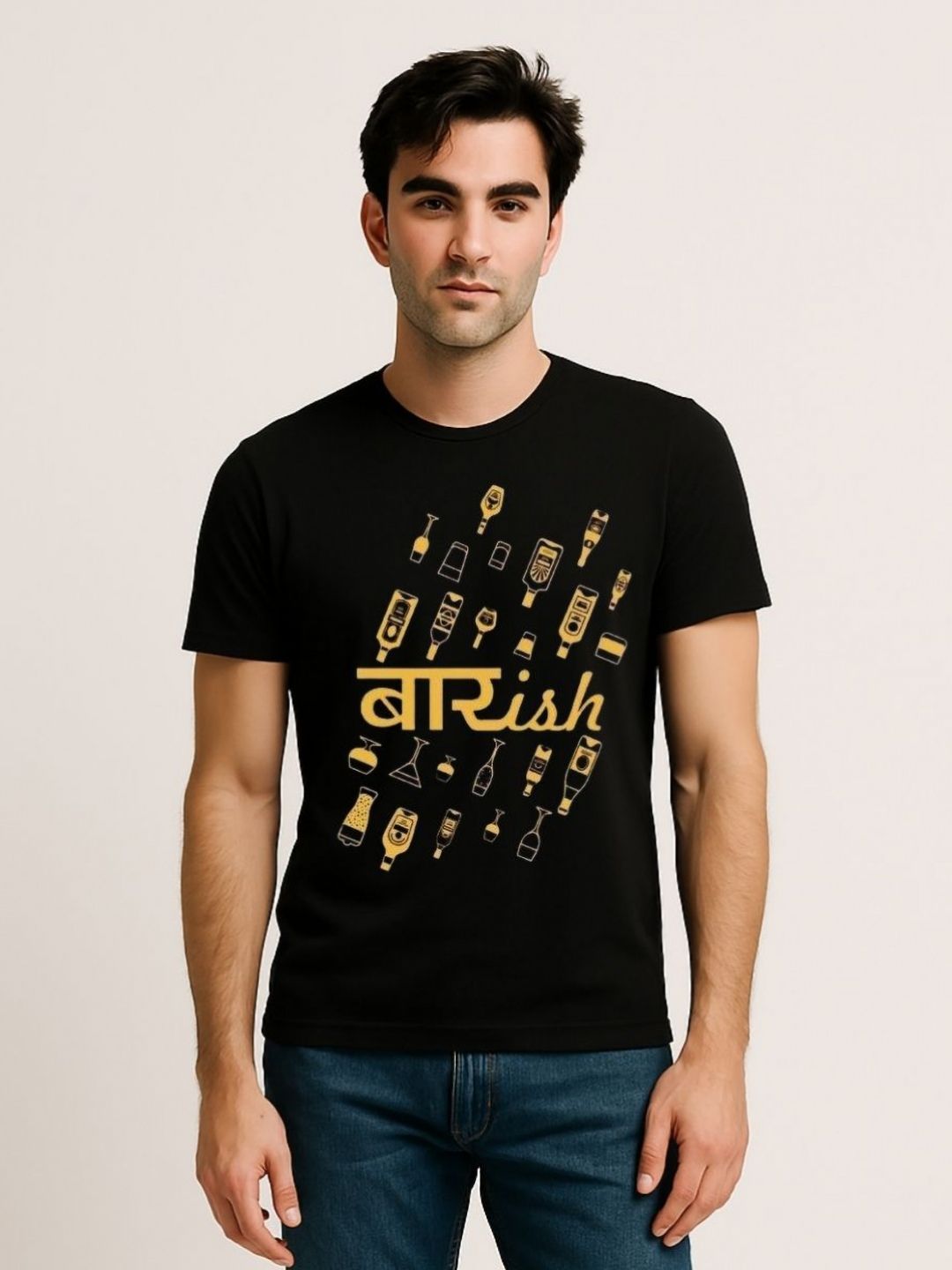 Be Crazy Men Graphic Printed Round Neck Cotton T-shirt-picture-12