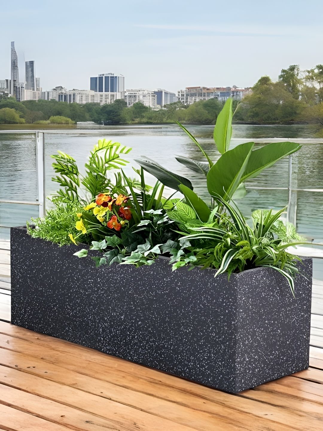 Go Hooked Black & Green Rectangle Shaped Lightweight Planter-image-36
