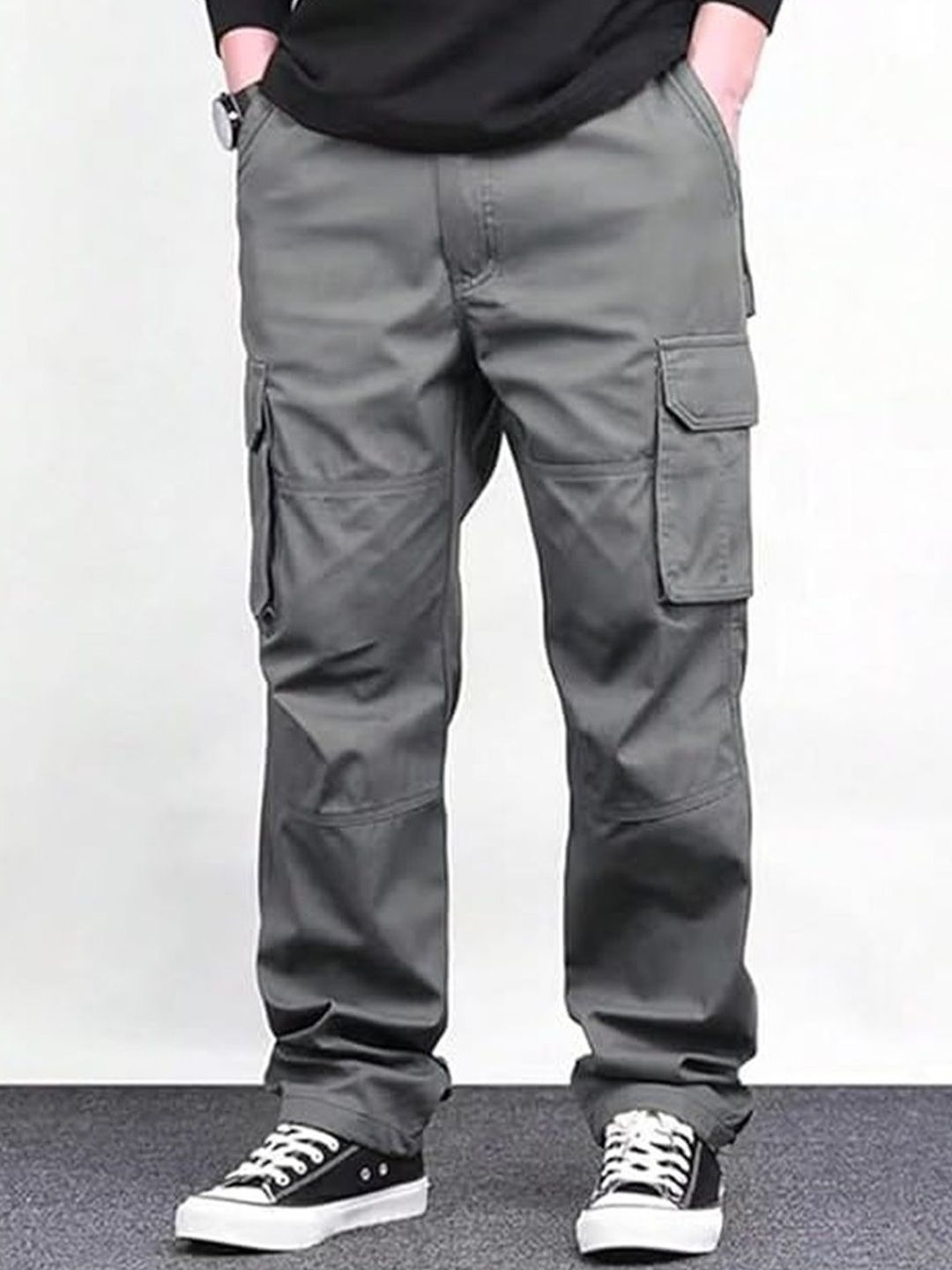 R.Code by The Roadster Life Co. Men High-Rise Cotton Cargos Trousers-picture-11