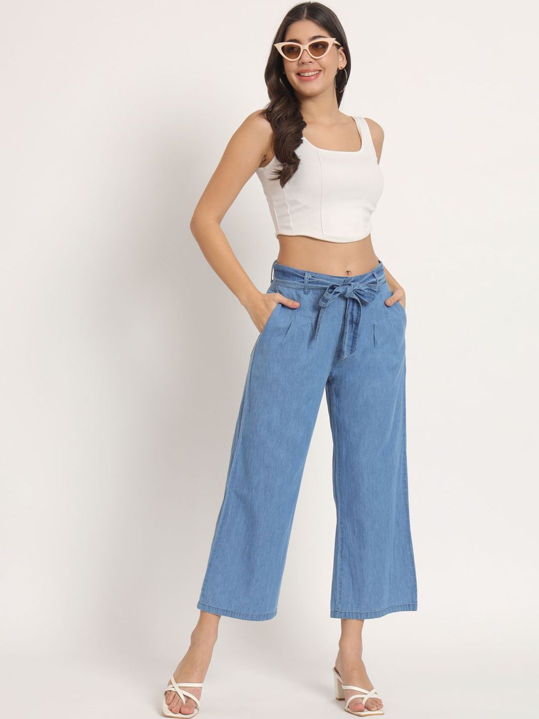 Women's Olive Straight Fit High-Rise Trousers