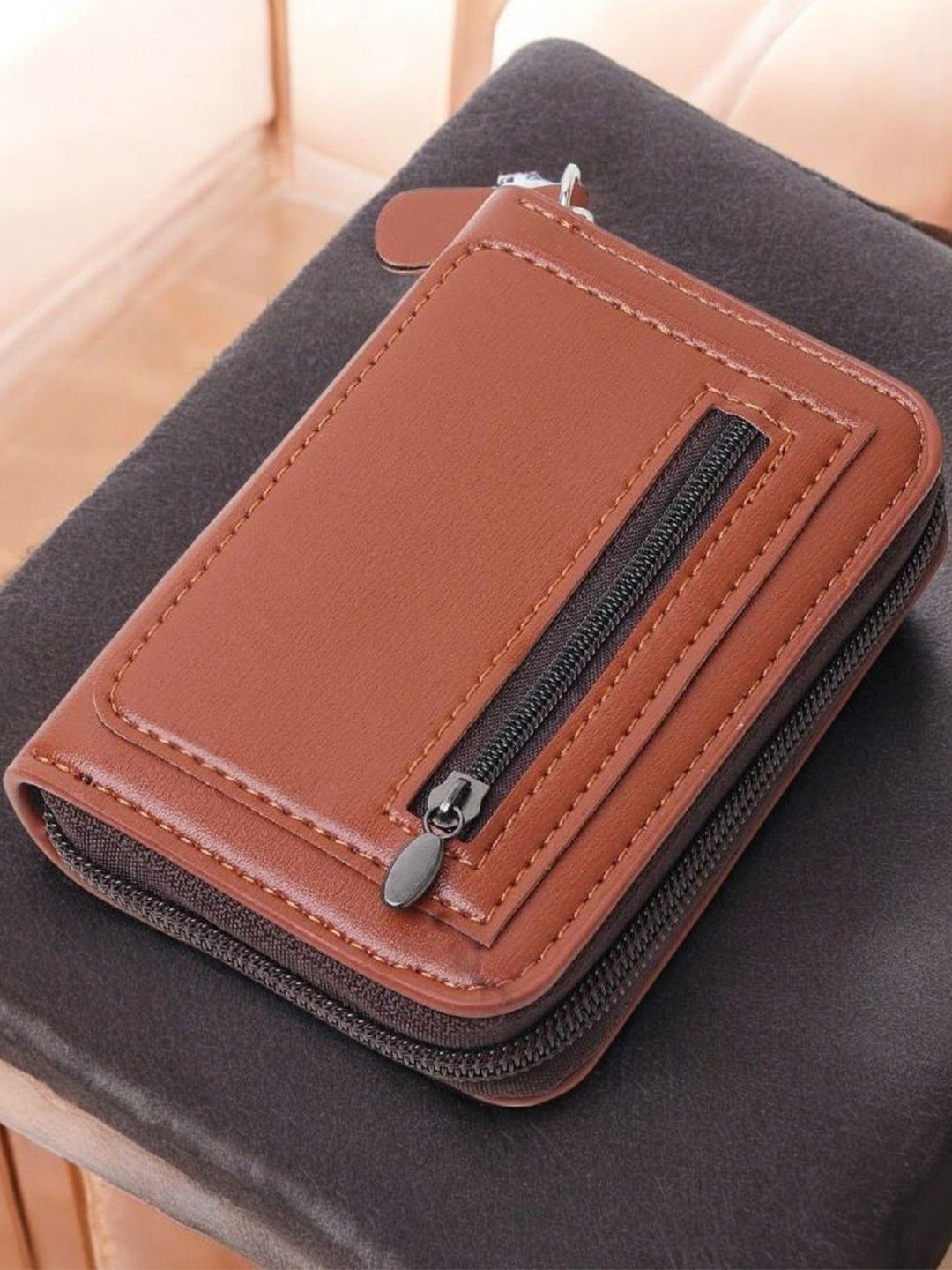 SZN Men Zip Detail Leather Card Holder-picture-43