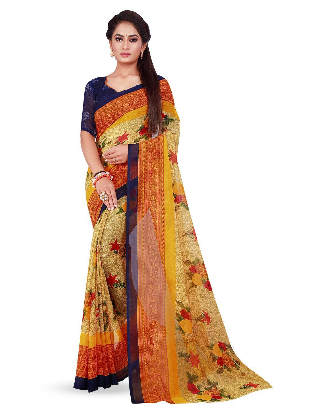 Moda Rapido Floral Printed Pure Georgette Saree-picture-30