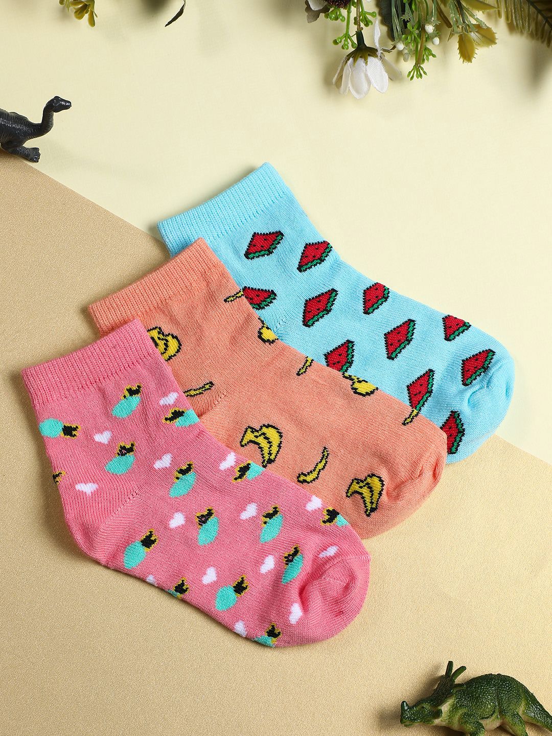 YK Infant Boys Pack Of 3 Patterned Ankle-Length Socks-picture-56