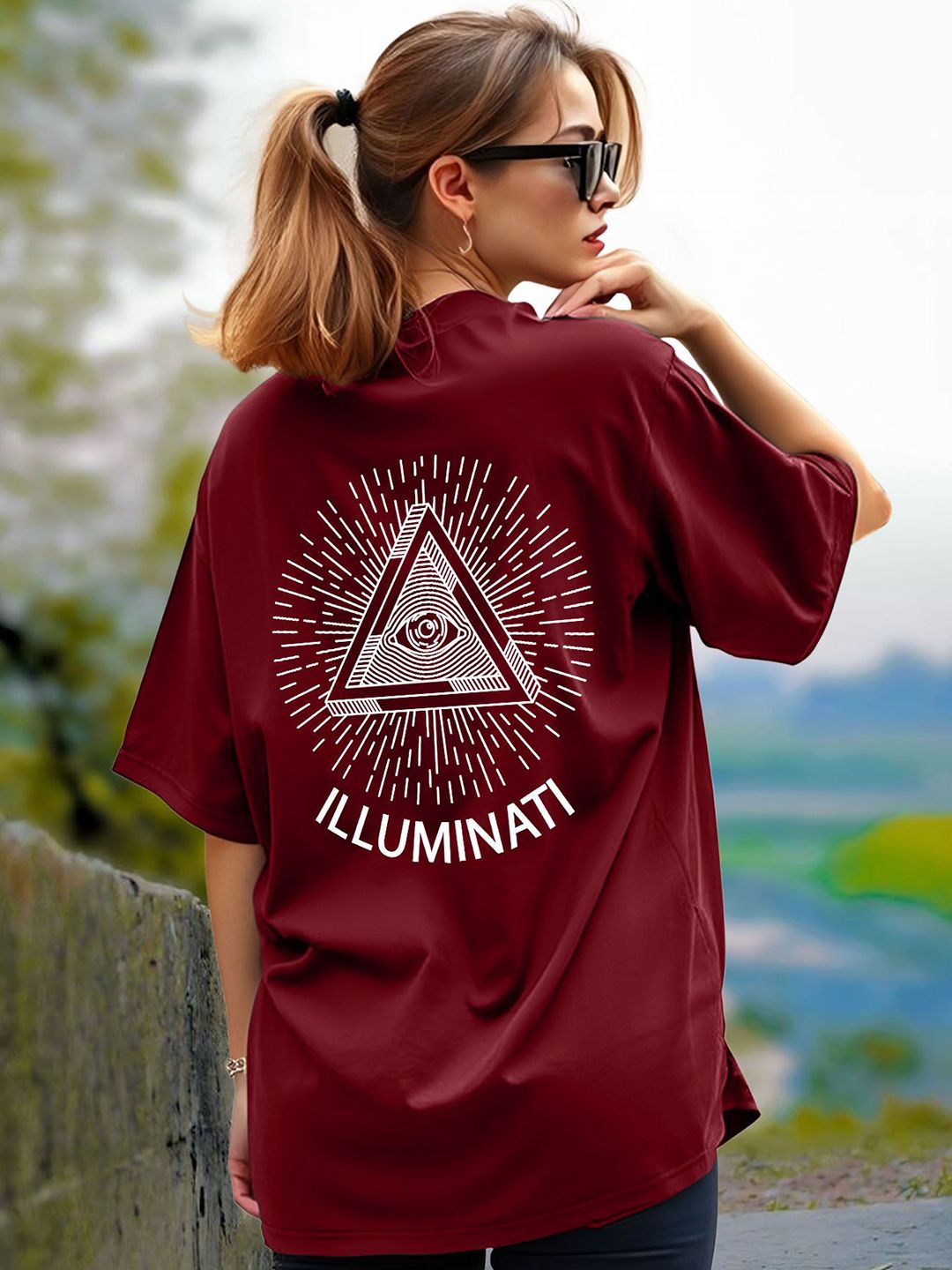 AUSK Women Graphic Printed Round Neck Cotton Oversized T-shirt-picture-13