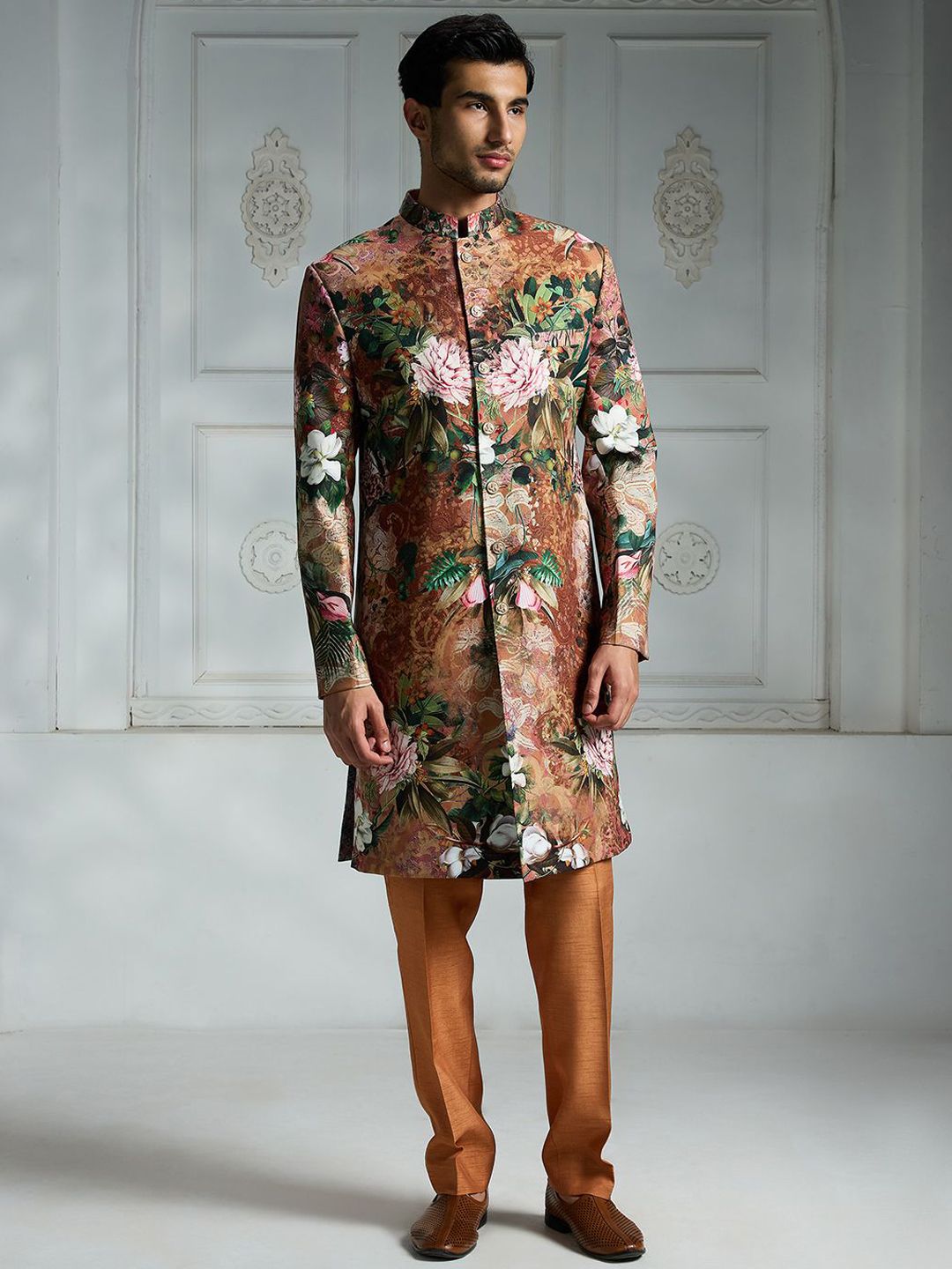 Rivaar By Rocky Star Floral Printed Sherwani Set-picture-30